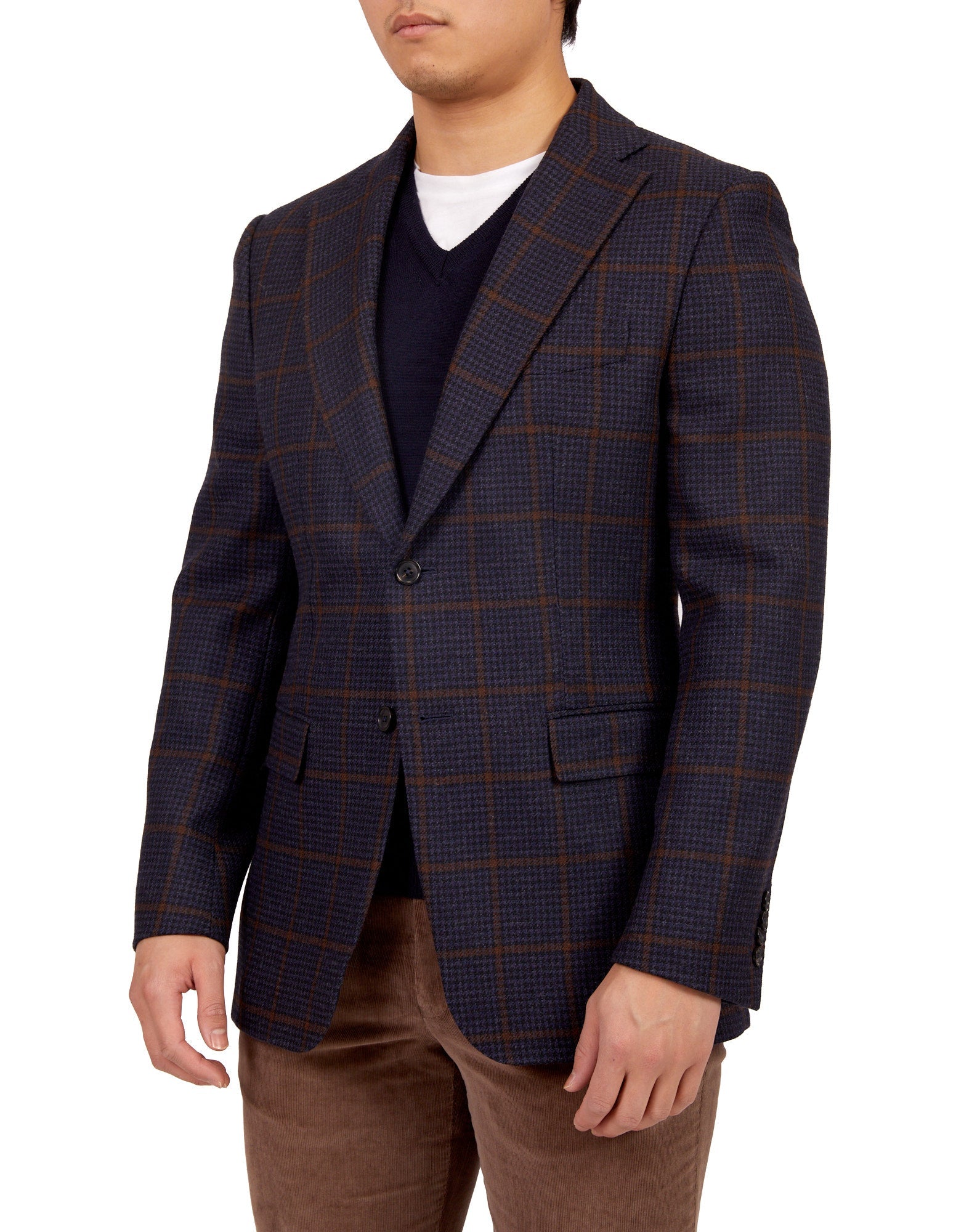 HENRY SARTORIAL X DORMEUIL Full Canvas Check Jacket NAVY REG - Henry BucksBlazers33SS220024 - NAVY - R - 46