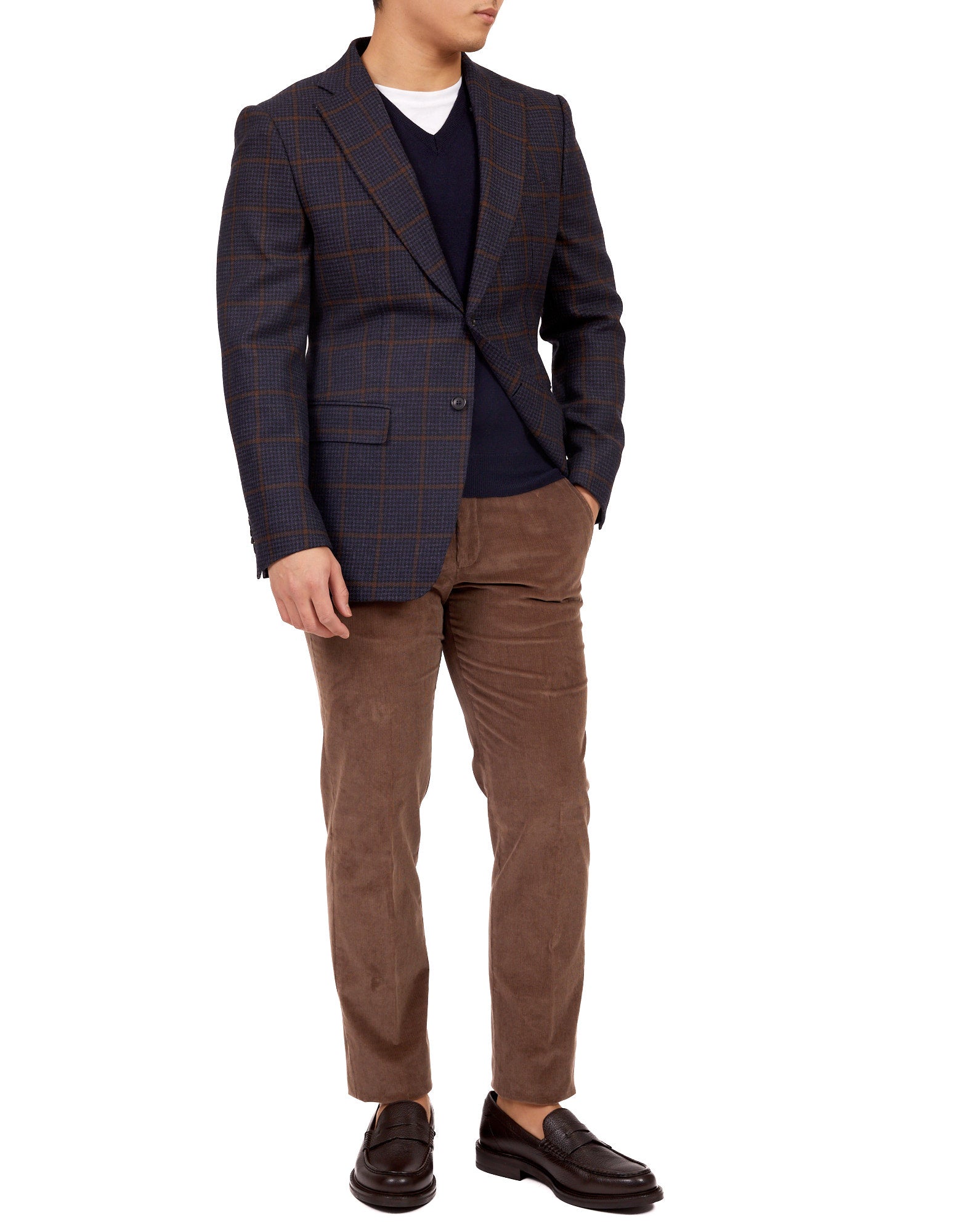 HENRY SARTORIAL X DORMEUIL Full Canvas Check Jacket NAVY REG - Henry BucksBlazers33SS220024 - NAVY - R - 46