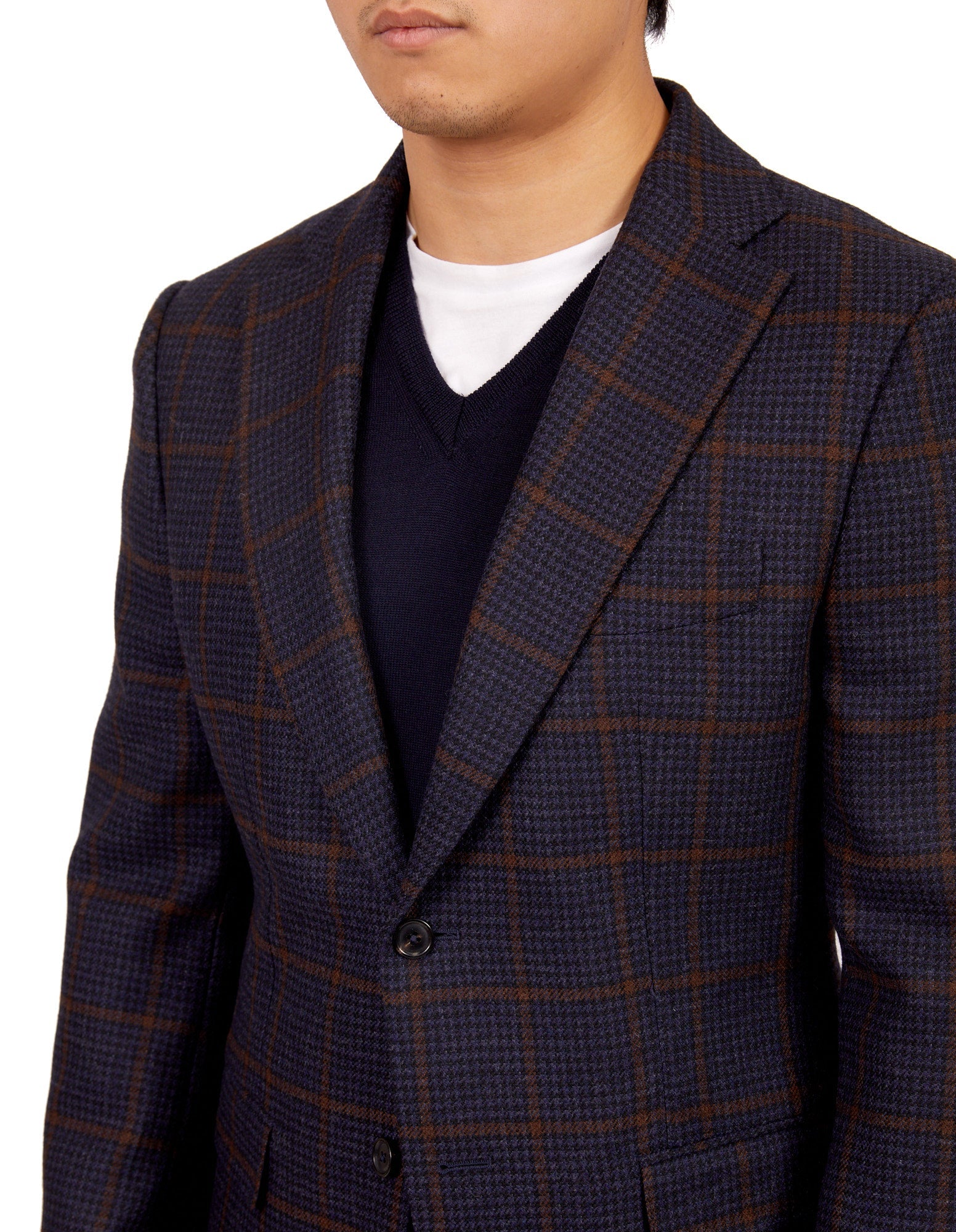 HENRY SARTORIAL X DORMEUIL Full Canvas Check Jacket NAVY REG - Henry BucksBlazers33SS220024 - NAVY - R - 46