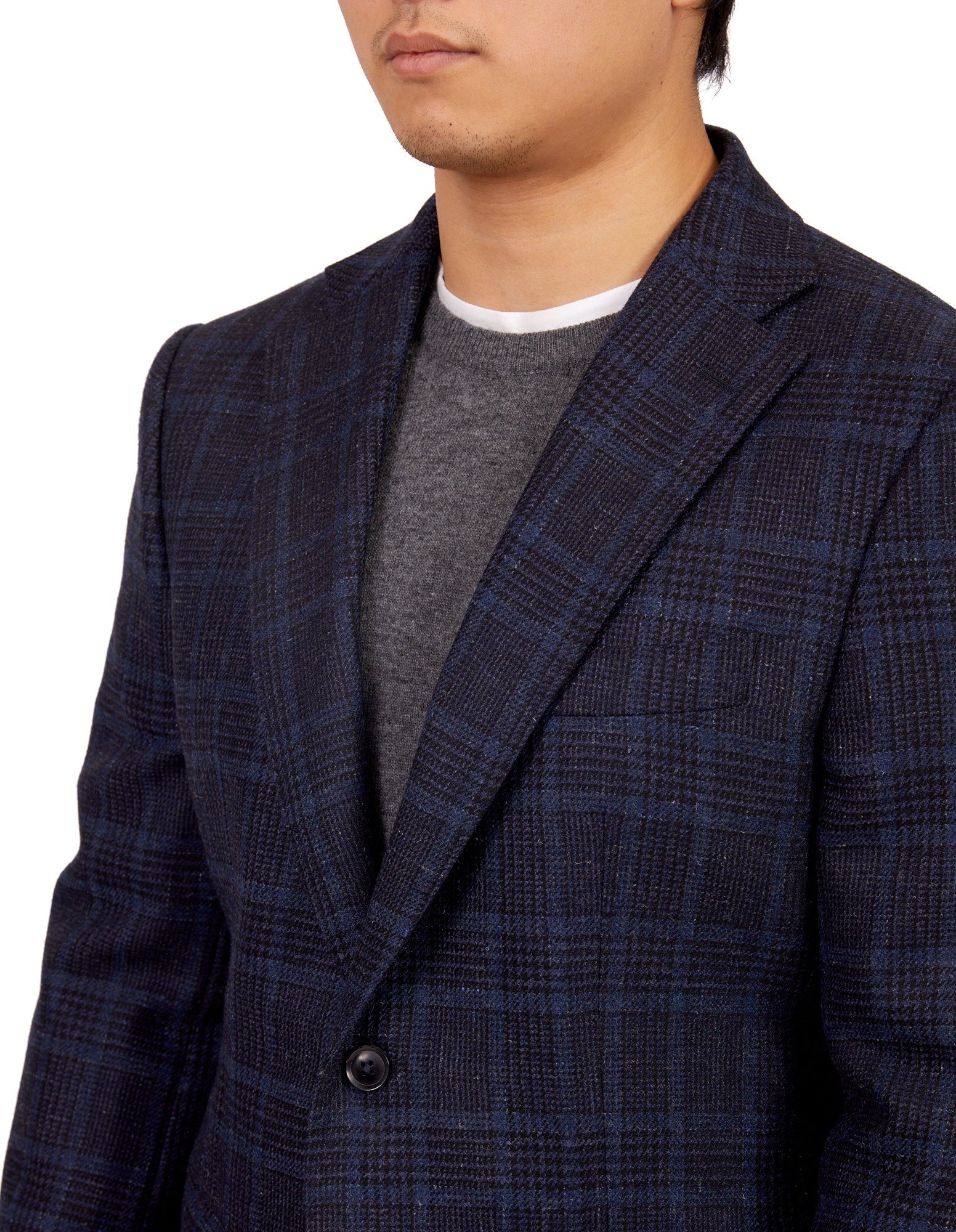 HENRY SARTORIAL X DORMEUIL Full Canvas Fancy Check Jacket NAVY REG - Henry BucksBlazers33SS220022 - NAVY - R - 46