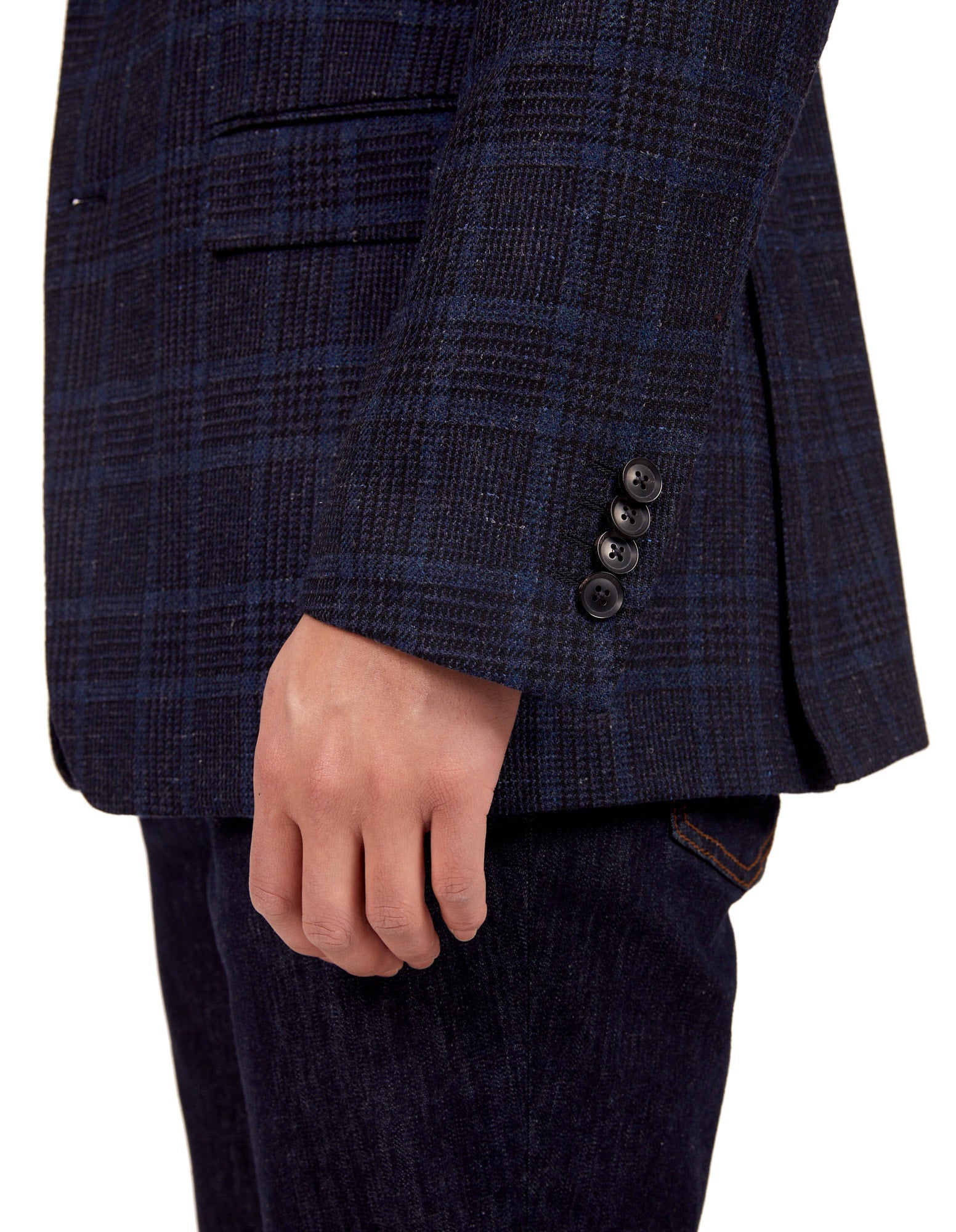 HENRY SARTORIAL X DORMEUIL Full Canvas Fancy Check Jacket NAVY REG - Henry BucksBlazers33SS220022 - NAVY - R - 46