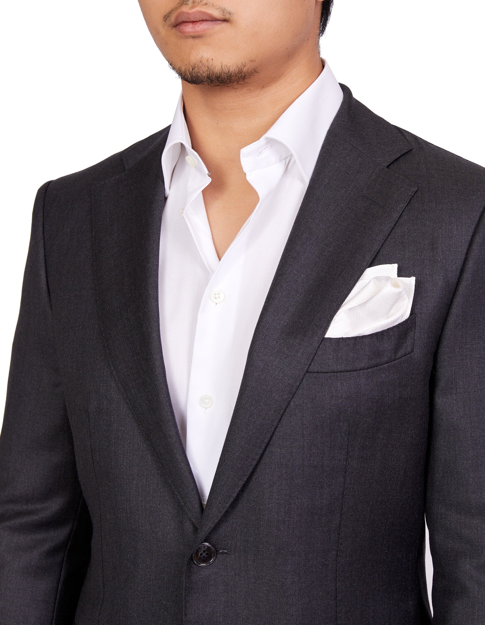 HENRY SARTORIAL X DORMEUIL Full Canvas Plain Suit CHARCOAL LG - Henry BucksSuits23BSRA024 - CHCL - L - 50
