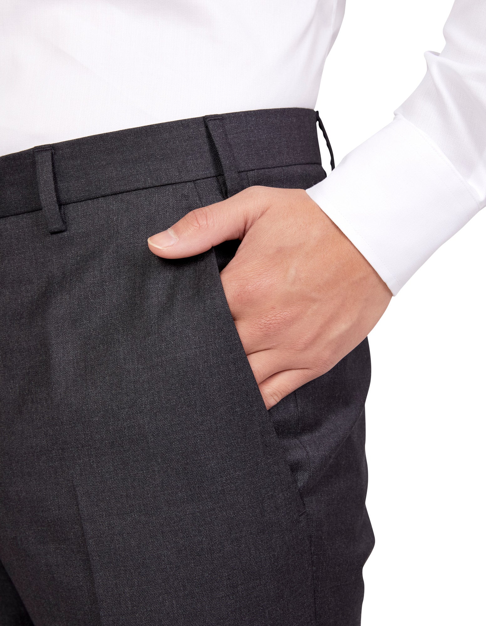 HENRY SARTORIAL X DORMEUIL Full Canvas Plain Suit CHARCOAL LG - Henry BucksSuits23BSRA024 - CHCL - L - 50