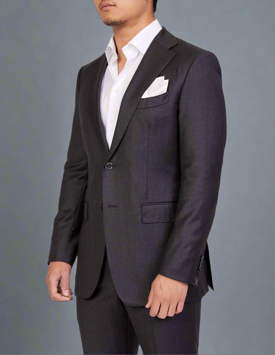 HENRY SARTORIAL X DORMEUIL Full Canvas Plain Suit CHARCOAL REG - Henry BucksSuits23BSRA024 - CHCL - R - 46