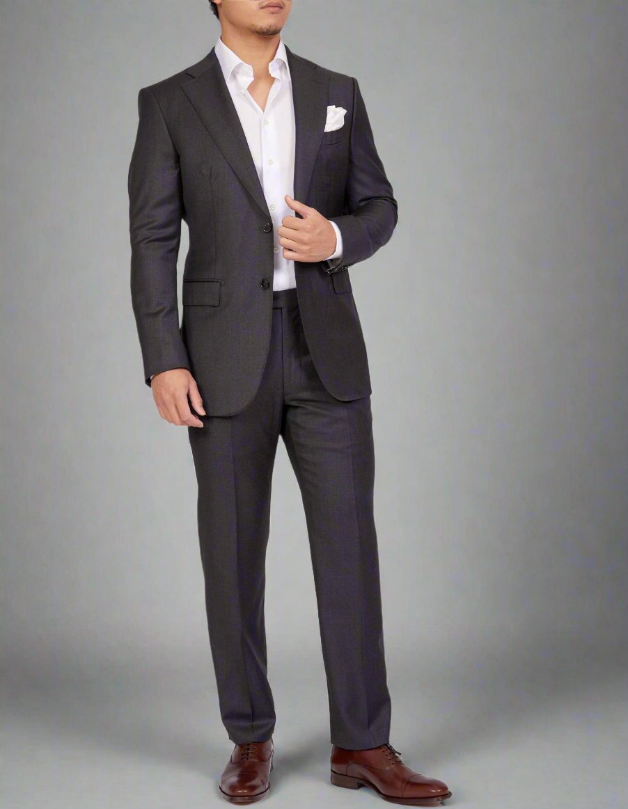 HENRY SARTORIAL X DORMEUIL Full Canvas Plain Suit CHARCOAL REG - Henry BucksSuits23BSRA024 - CHCL - R - 46