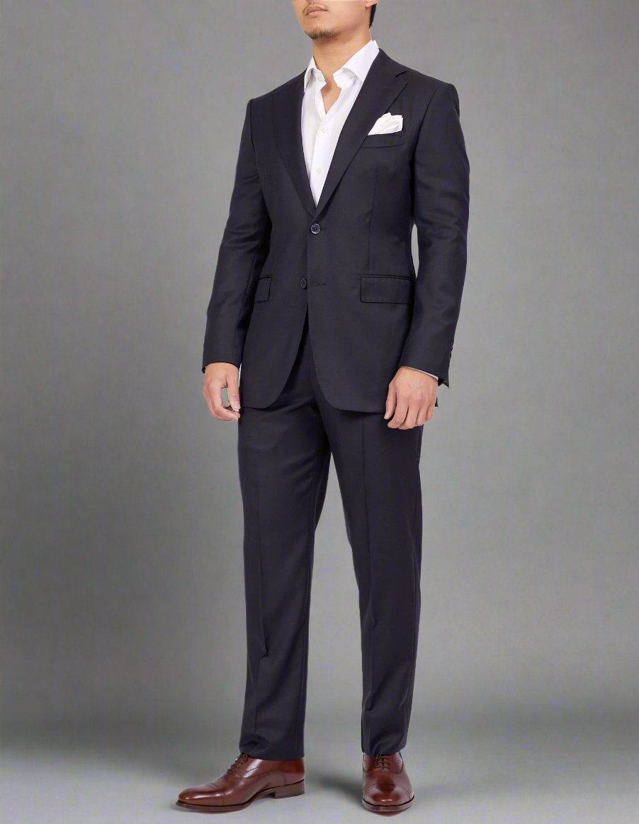 HENRY SARTORIAL X DORMEUIL Full Canvas Plain Suit NAVY REG - Henry BucksSuits23BSRA024 - NAVY - R - 46