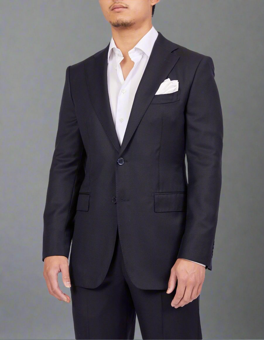 HENRY SARTORIAL X DORMEUIL Full Canvas Plain Suit NAVY REG - Henry BucksSuits23BSRA024 - NAVY - R - 46