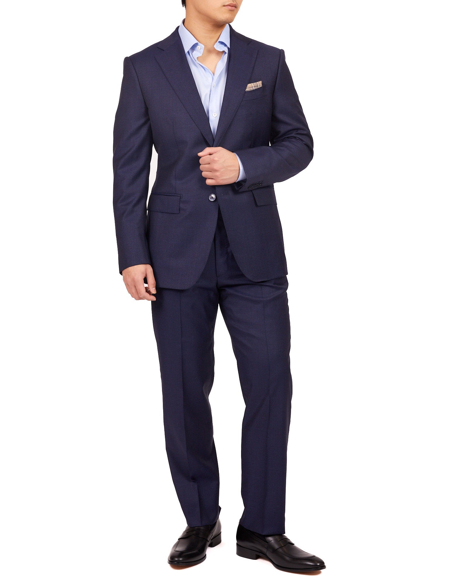 HENRY SARTORIAL X DORMEUIL Pin Dot Suit NAVY REG - Henry BucksSuits23SS220022 - NAVY - R - 46