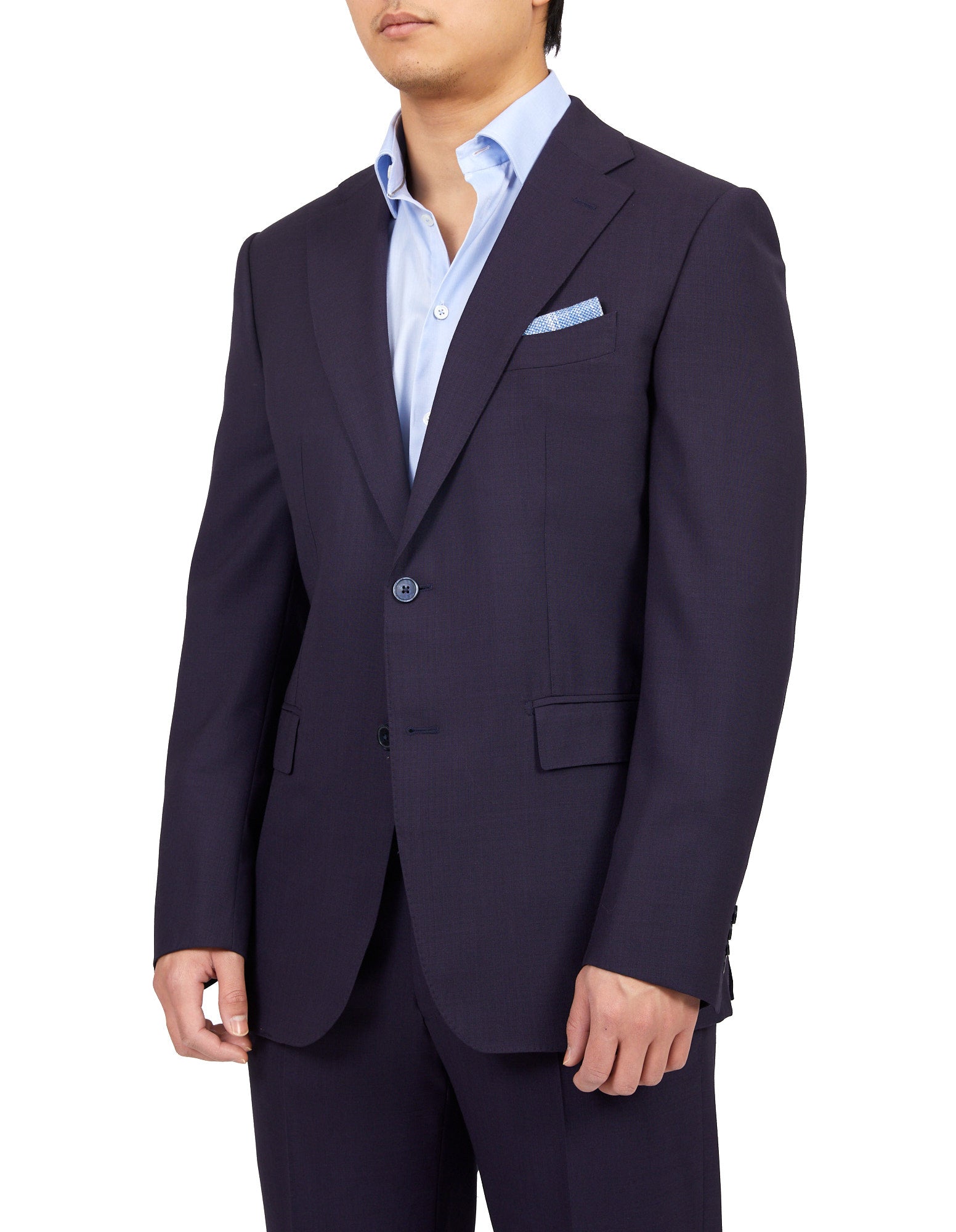 HENRY SARTORIAL X DORMEUIL Plain Suit NAVY LG - Henry BucksSuits23SS220023 - NAVY - L - 46