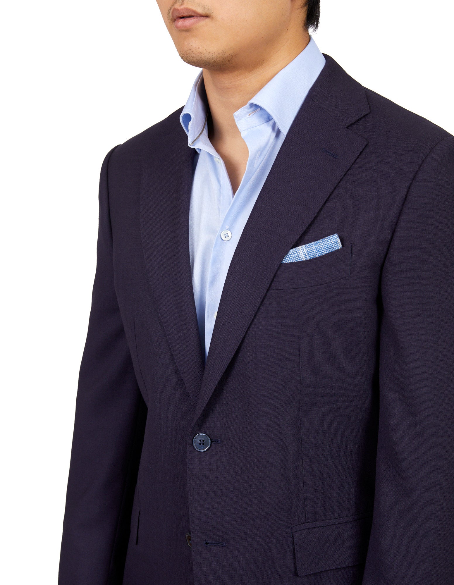 HENRY SARTORIAL X DORMEUIL Plain Suit NAVY LG - Henry BucksSuits23SS220023 - NAVY - L - 46