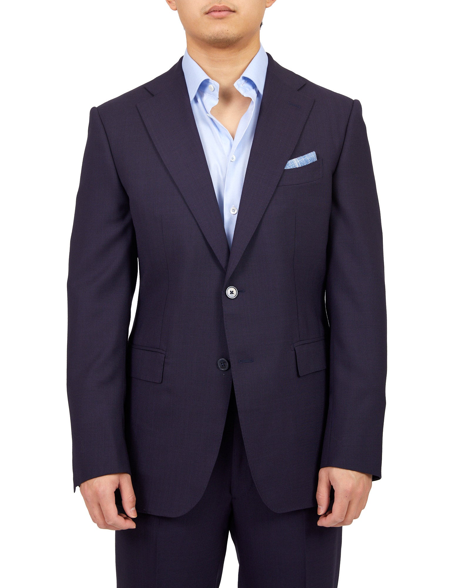 HENRY SARTORIAL X DORMEUIL Plain Suit NAVY LG - Henry BucksSuits23SS220023 - NAVY - L - 46