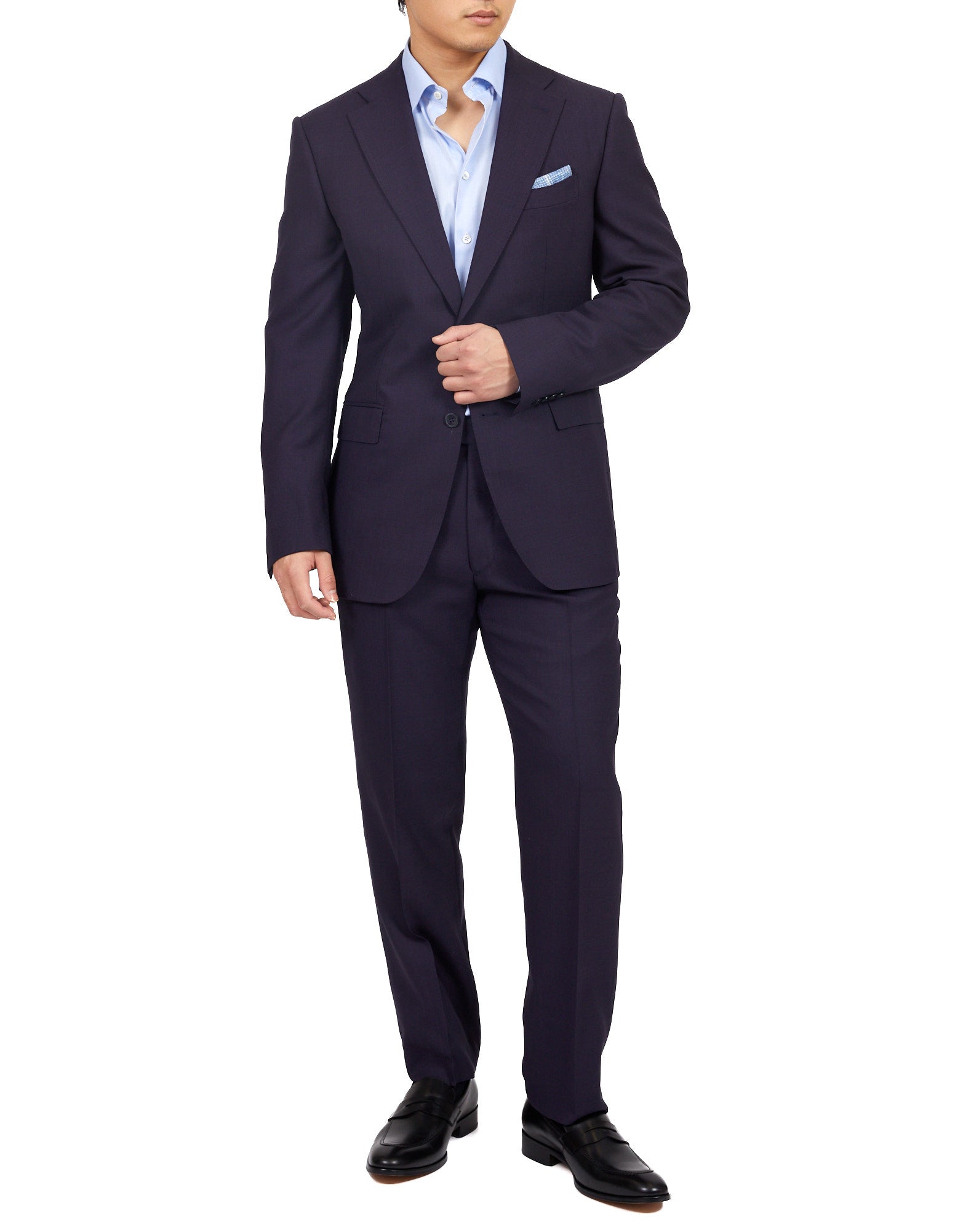 HENRY SARTORIAL X DORMEUIL Plain Suit NAVY LG - Henry BucksSuits23SS220023 - NAVY - L - 46