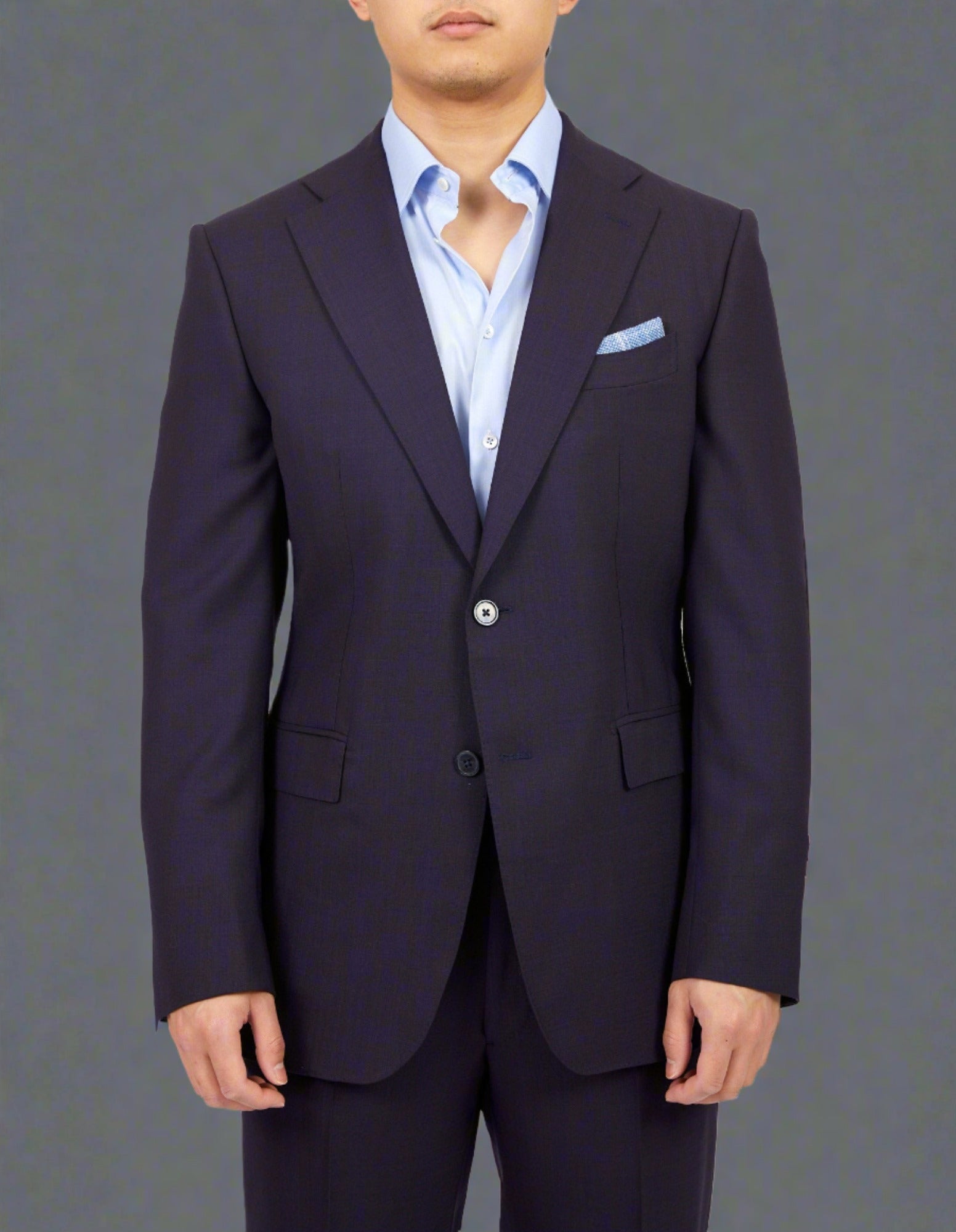 HENRY SARTORIAL X DORMEUIL Plain Suit NAVY REG - Henry BucksSuits23SS220023 - NAVY - R - 46