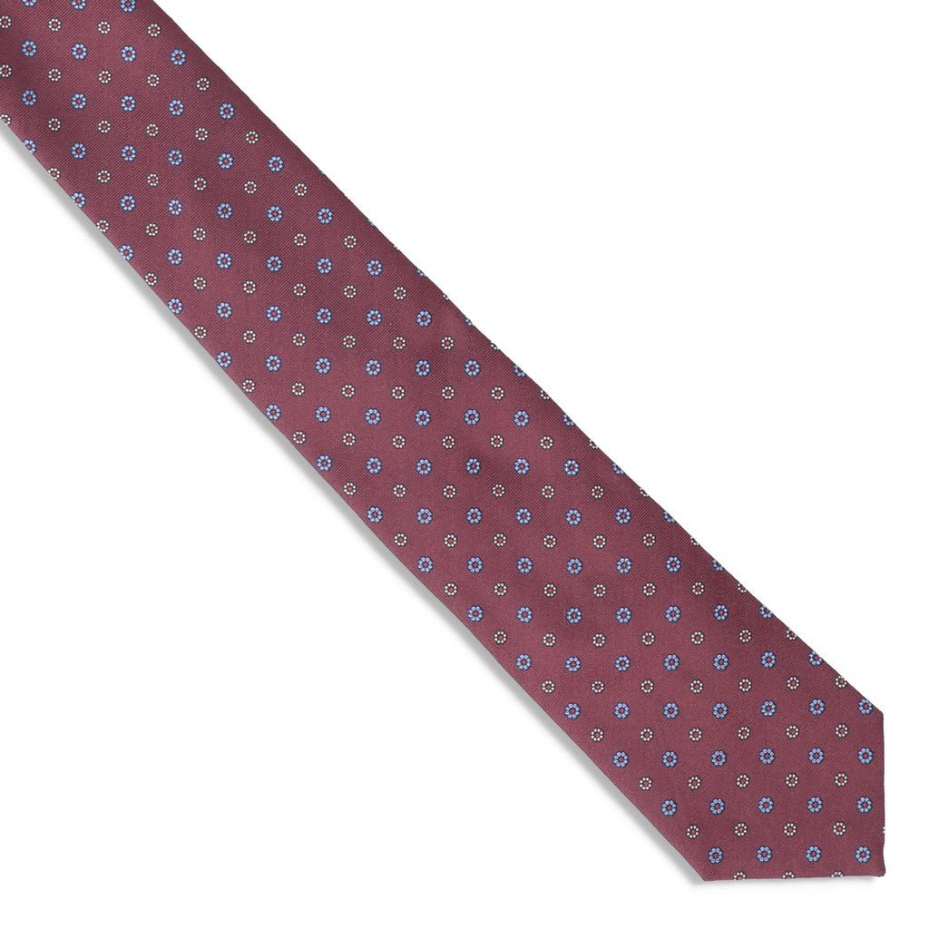 HENRY SARTORIAL X FLORENCE Floral Tie DARK RED - Henry Bucks