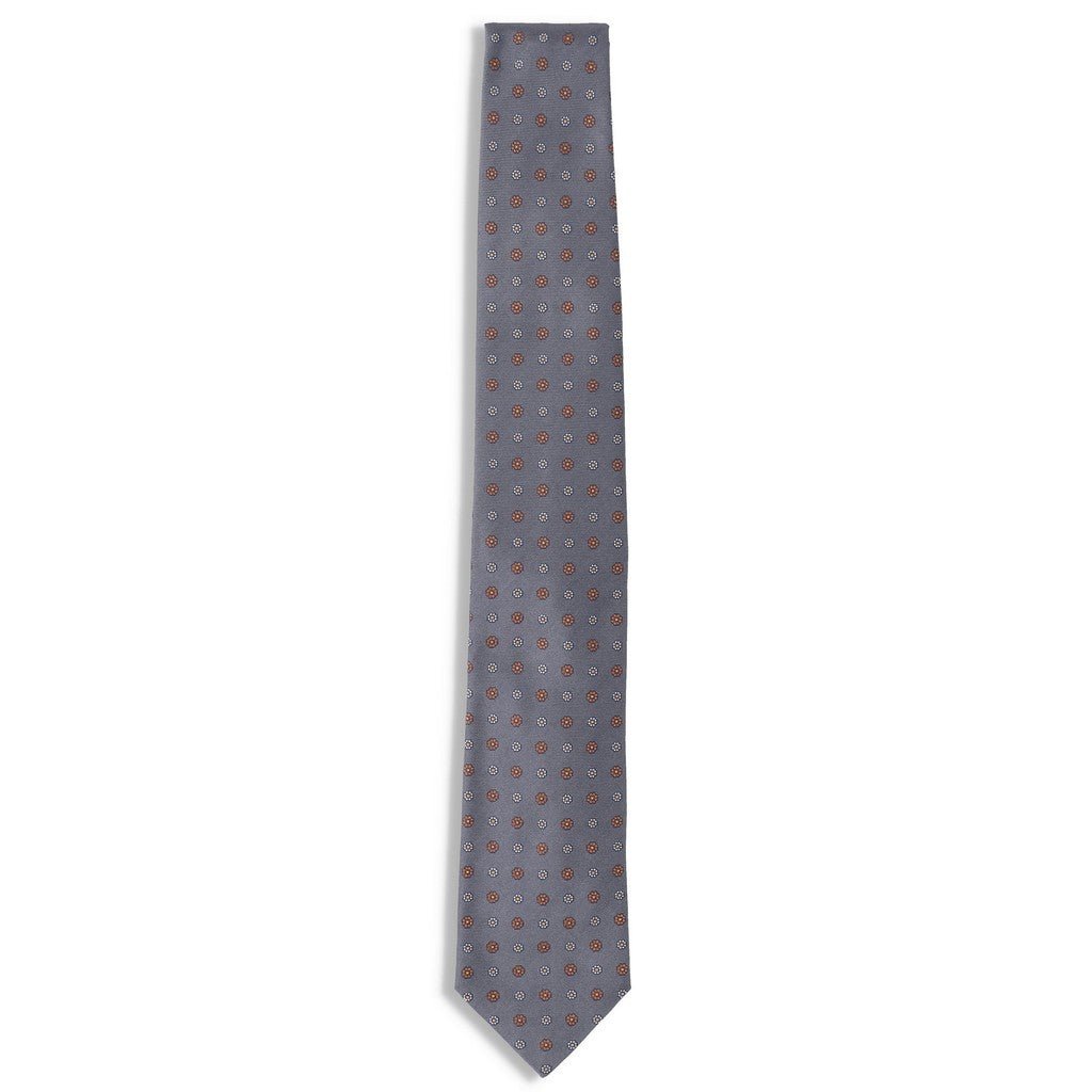 HENRY SARTORIAL X FLORENCE Floral Tie GREY/BROWN - Henry Bucks