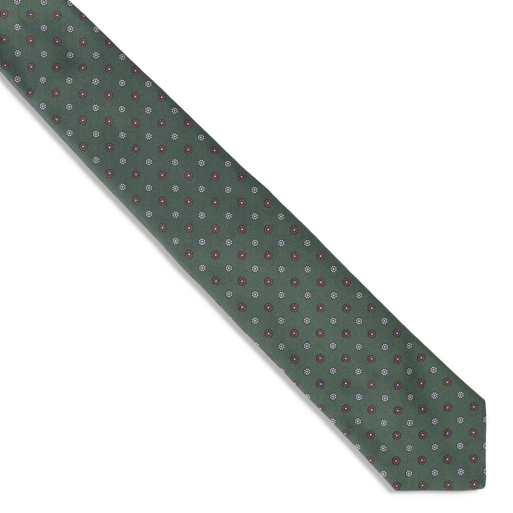 HENRY SARTORIAL X FLORENCE Floral Tie OLIVE - Henry Bucks
