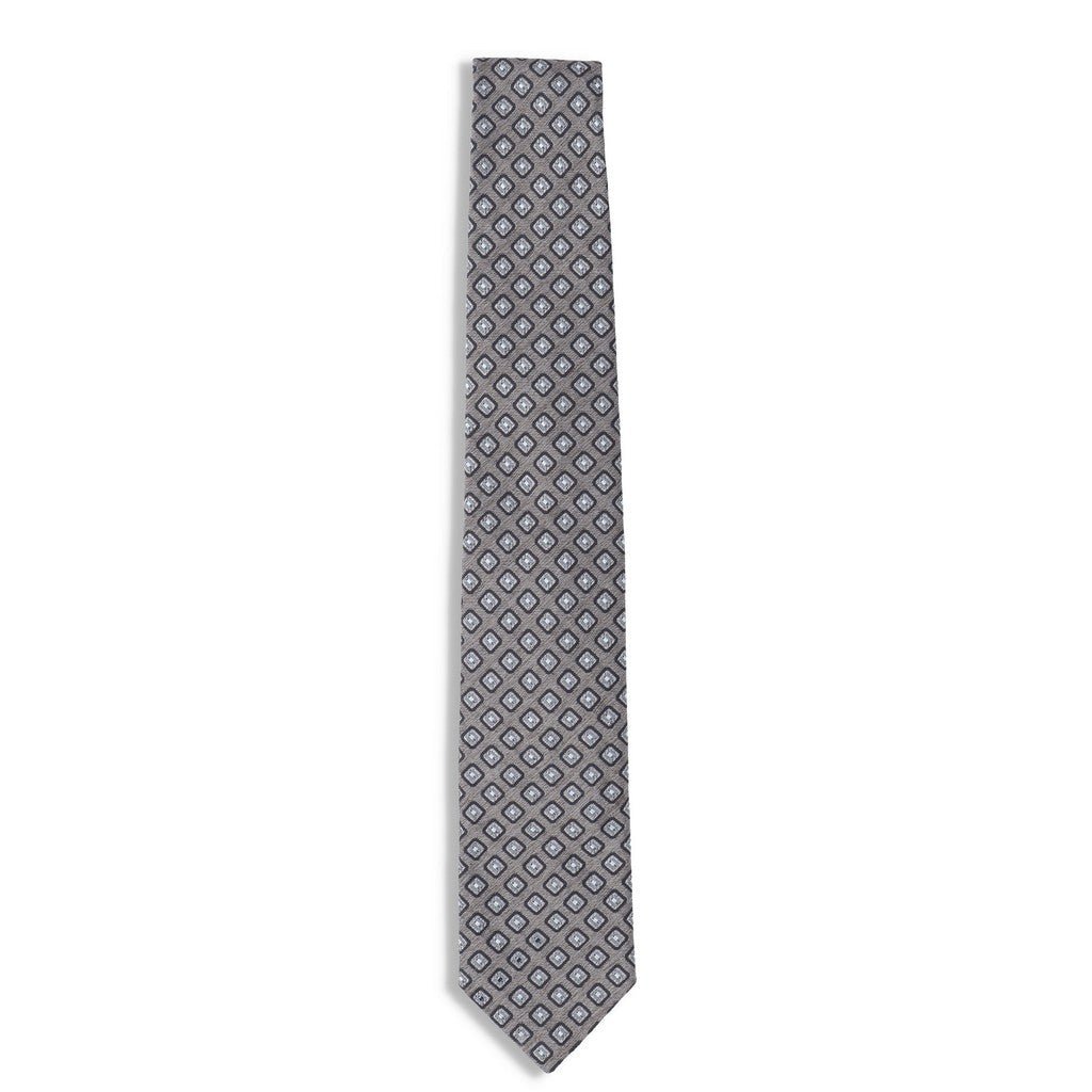HENRY SARTORIAL X FLORENCE Silk Tie LIGHT GREY - Henry Bucks