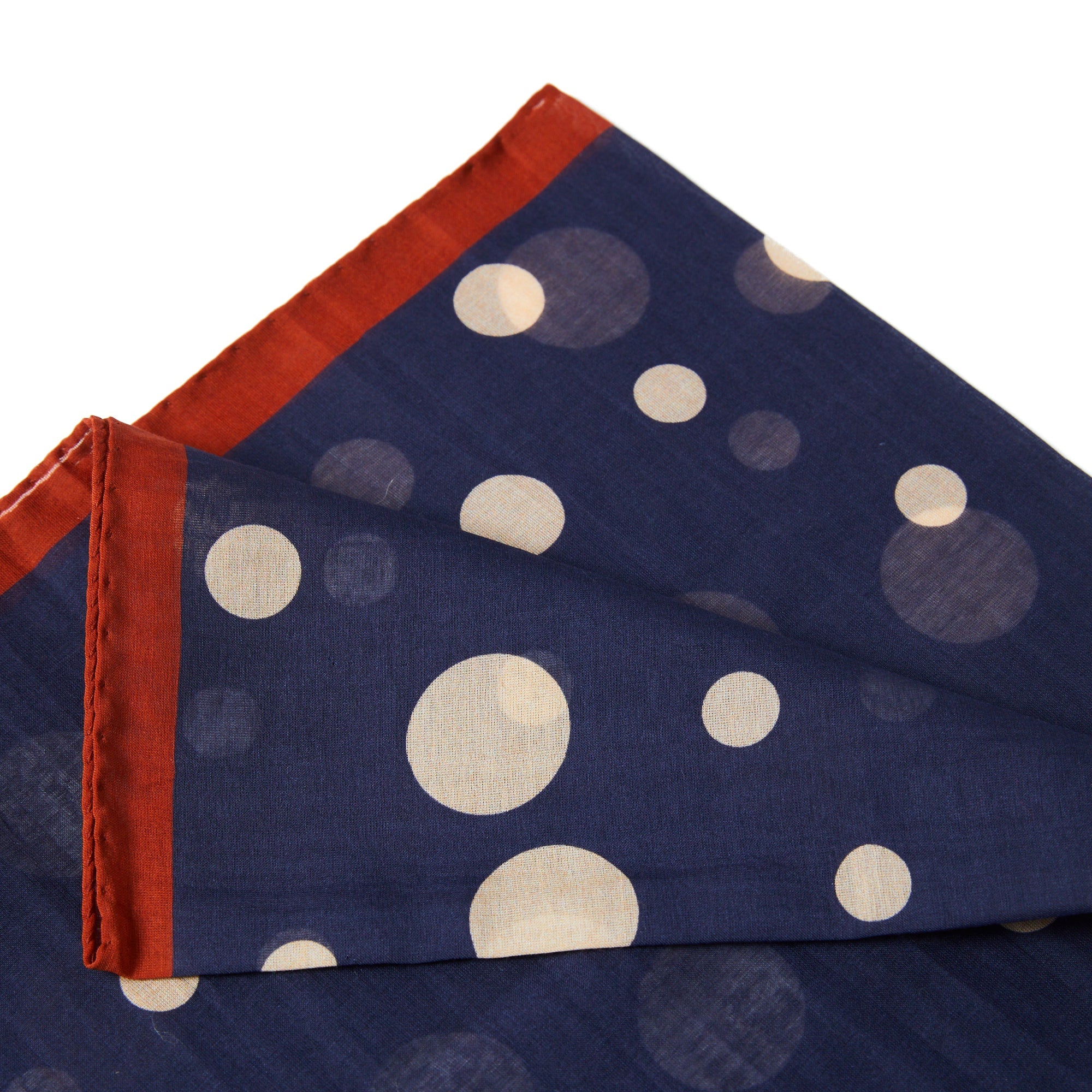 HENRY SARTORIAL X FLORENCE Silk/Cotton Foulard Chiffon NAVY DOT - Henry BucksChiffon52AW230052 - NAVDOT