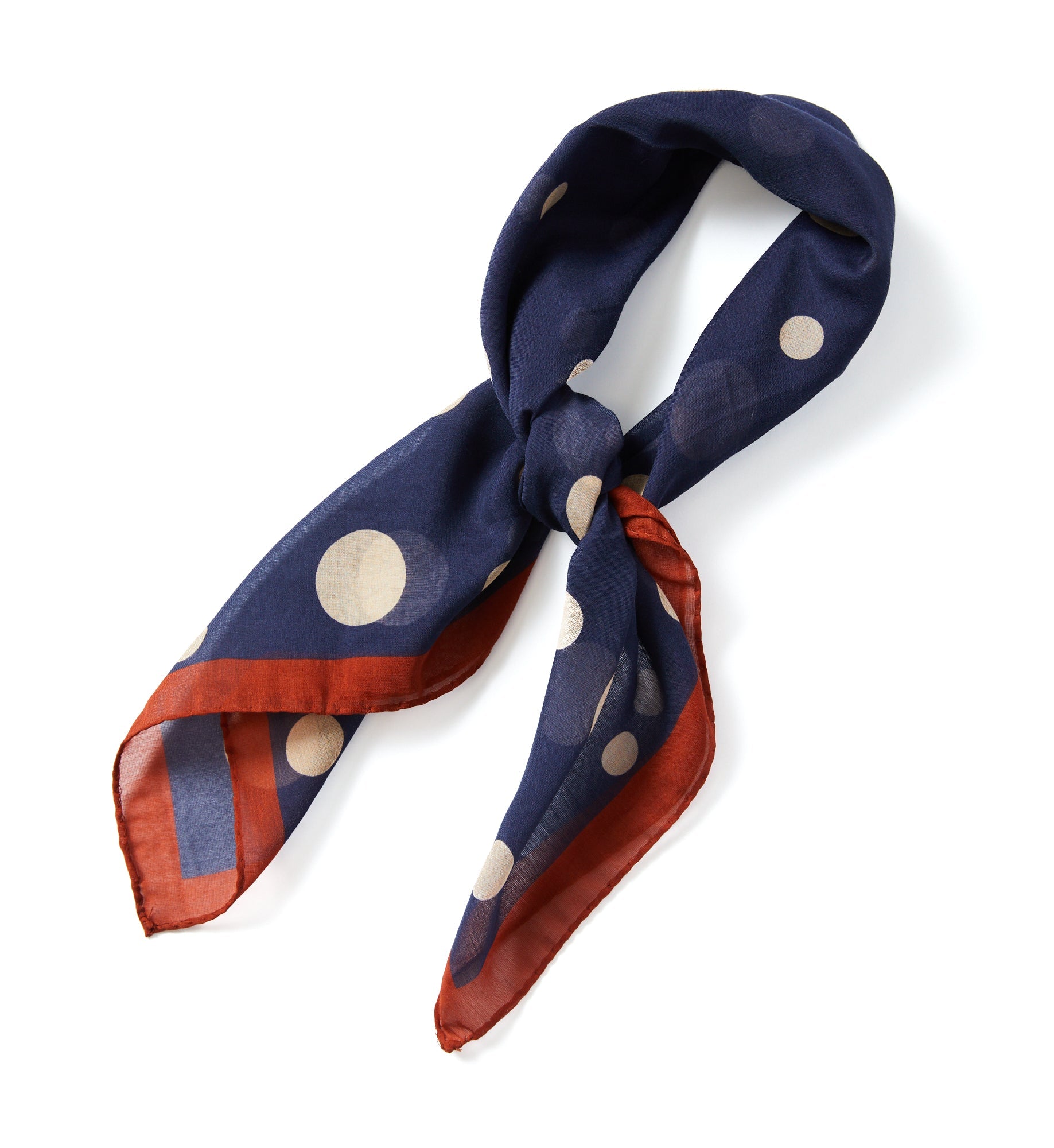 HENRY SARTORIAL X FLORENCE Silk/Cotton Foulard Chiffon NAVY DOT - Henry BucksChiffon52AW230052 - NAVDOT