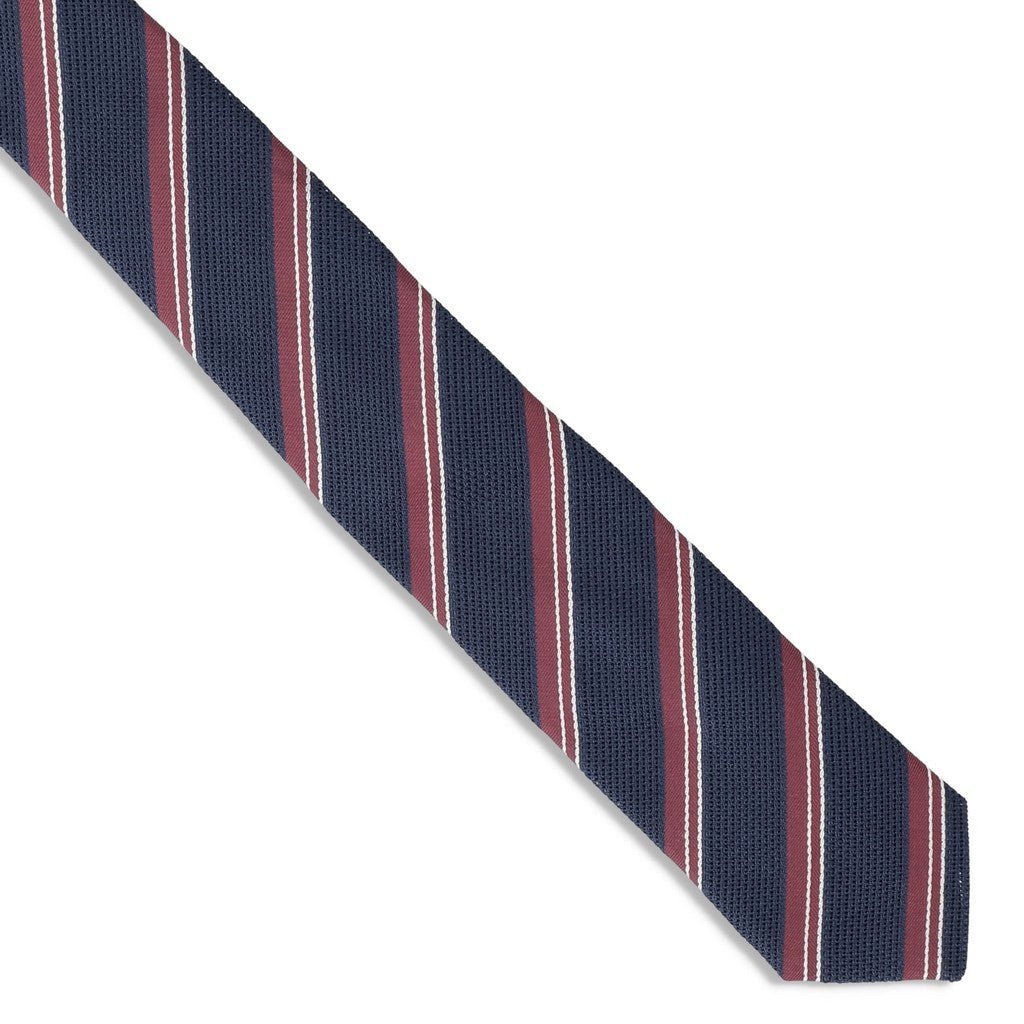 HENRY SARTORIAL X FLORENCE Striped Tie BURGUNDY/NAVY - Henry Bucks