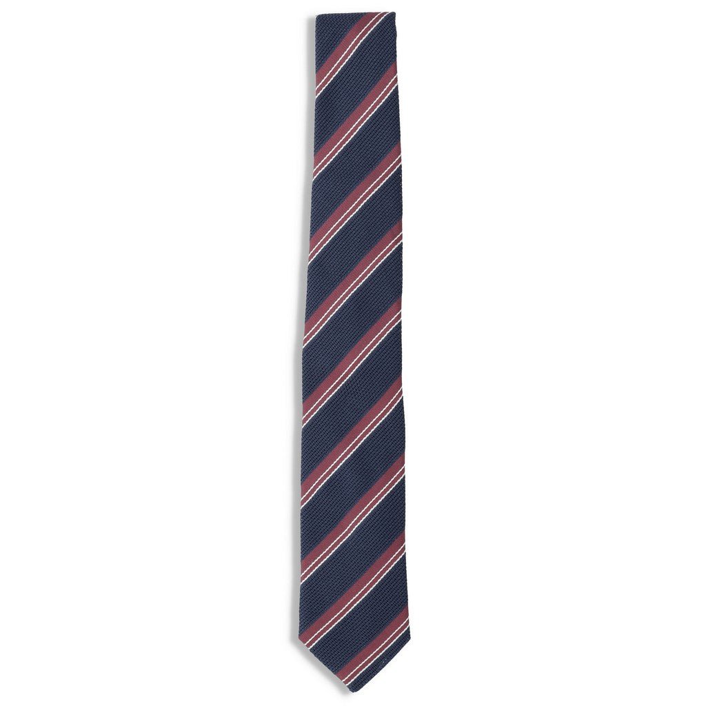 HENRY SARTORIAL X FLORENCE Striped Tie BURGUNDY/NAVY - Henry Bucks