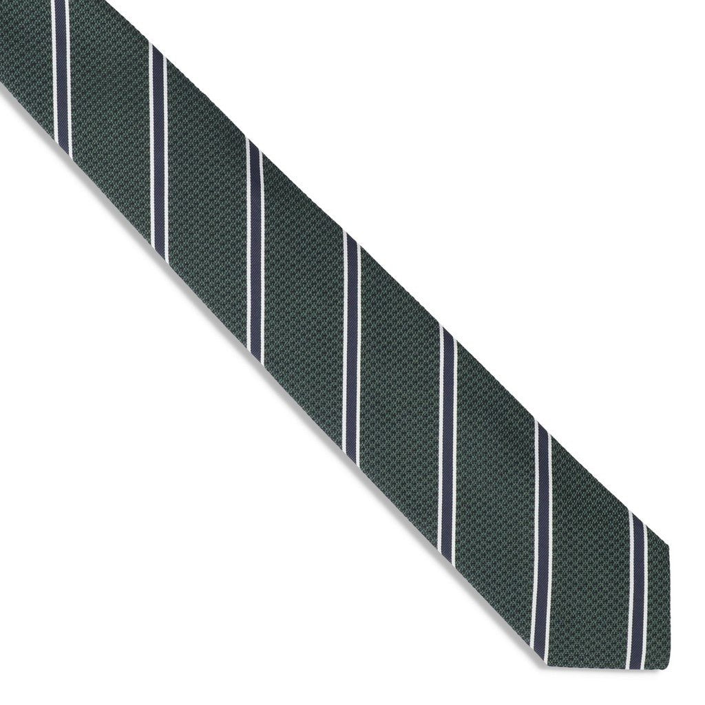 HENRY SARTORIAL X FLORENCE Striped Tie DARK GREEN - Henry Bucks
