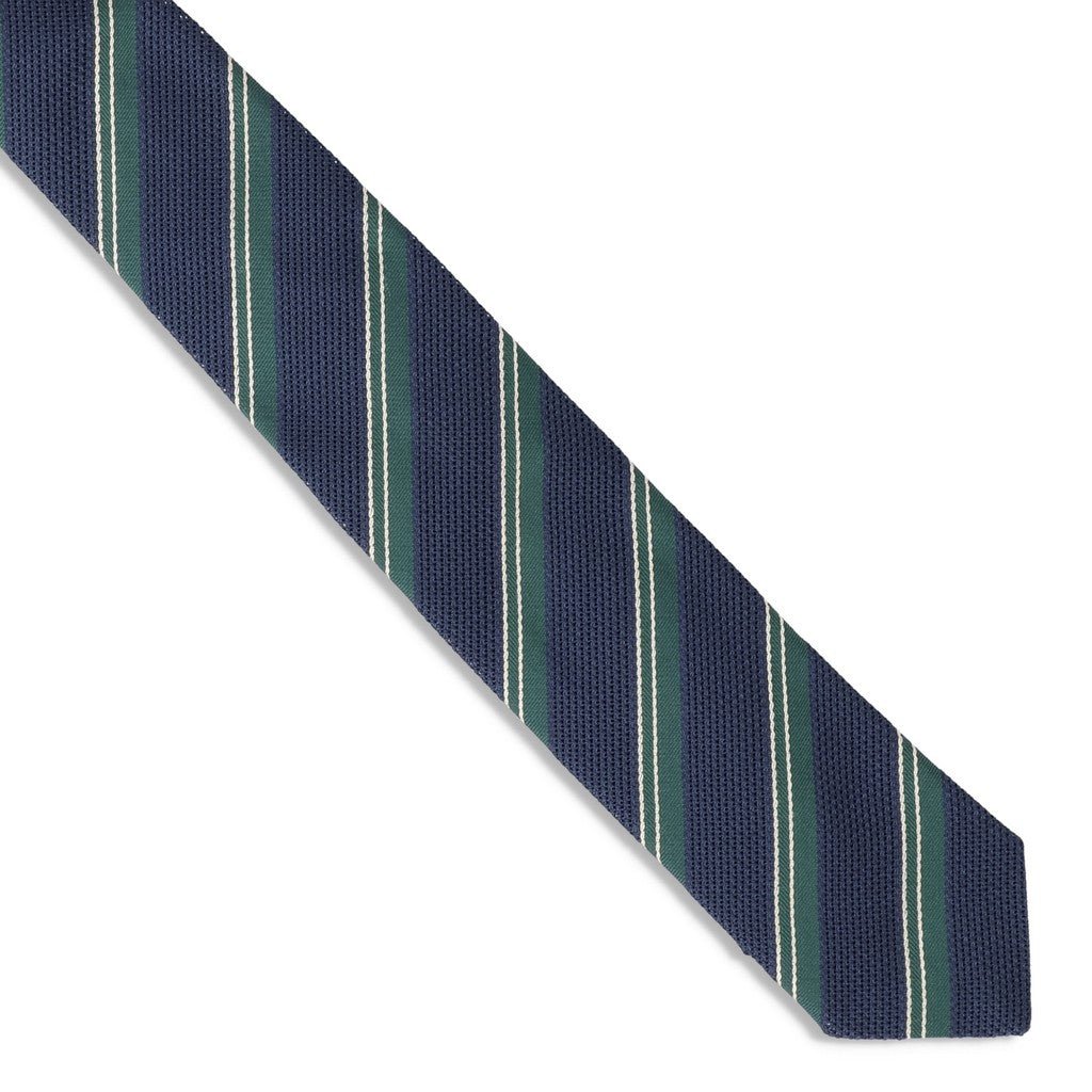 HENRY SARTORIAL X FLORENCE Striped Tie DARK NAVY/GREEN - Henry Bucks