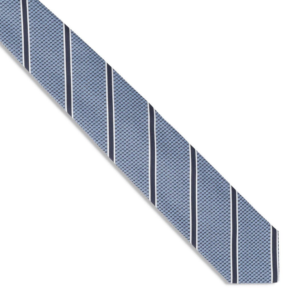 HENRY SARTORIAL X FLORENCE Striped Tie LIGHT BLUE - Henry Bucks