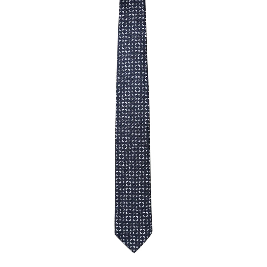 HENRY SARTORIAL X FLORENCE STYLE Small Pailsey Silk Tie NAVY - Henry Bucks
