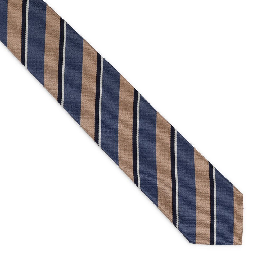 HENRY SARTORIAL x FLORENCE STYLE Stripe Plain Tie BEIGE - Henry Bucks
