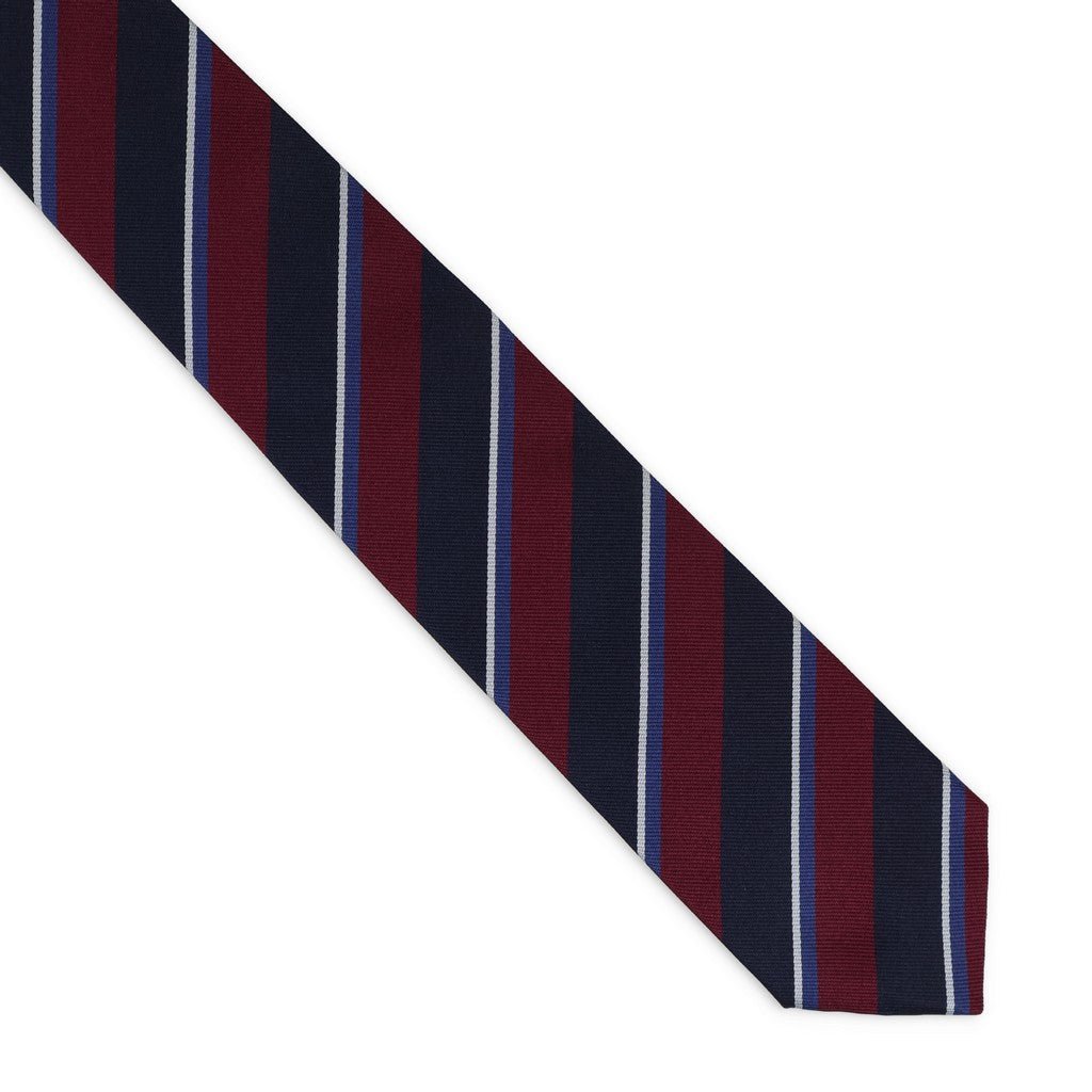 HENRY SARTORIAL x FLORENCE STYLE Stripe Plain Tie BURGUNDY - Henry Bucks