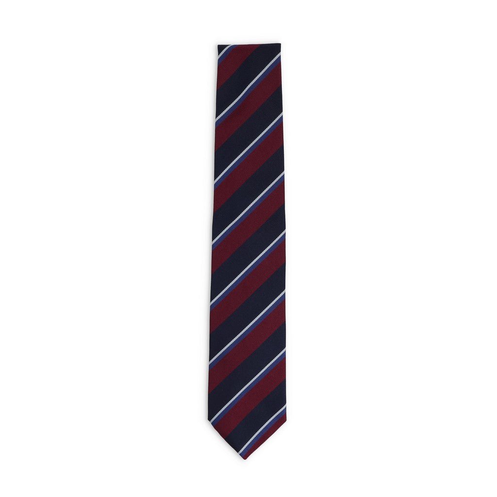 HENRY SARTORIAL x FLORENCE STYLE Stripe Plain Tie BURGUNDY - Henry Bucks