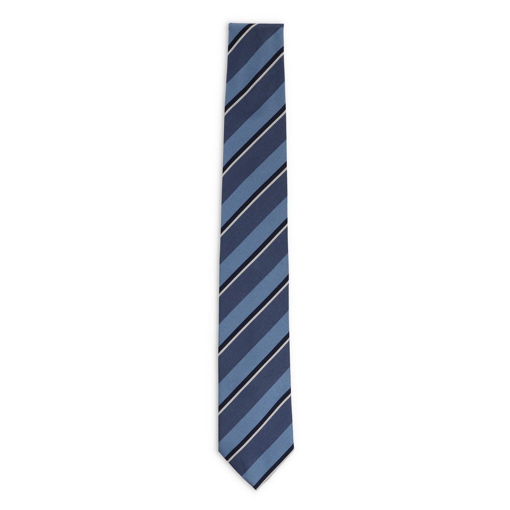 HENRY SARTORIAL x FLORENCE STYLE Stripe Plain Tie LIGHT BLUE - Henry Bucks