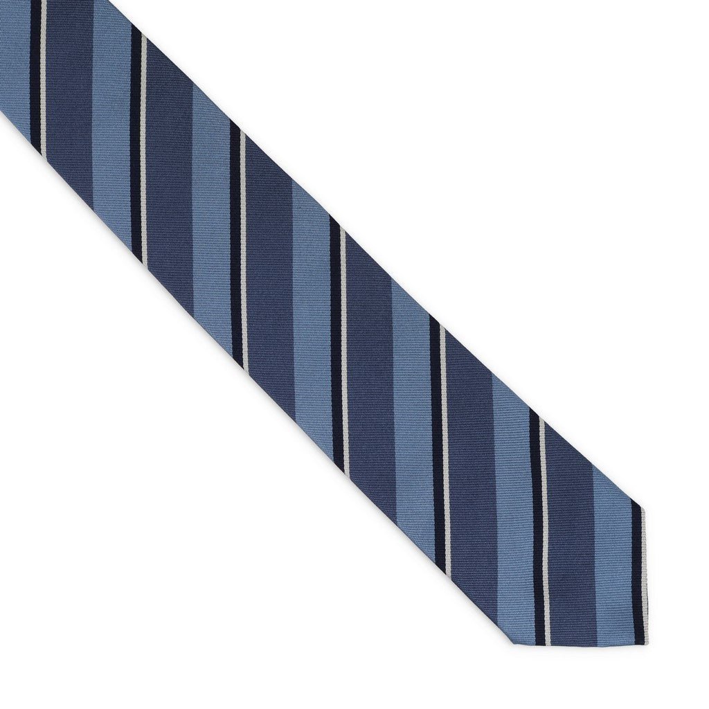 HENRY SARTORIAL x FLORENCE STYLE Stripe Plain Tie LIGHT BLUE - Henry Bucks