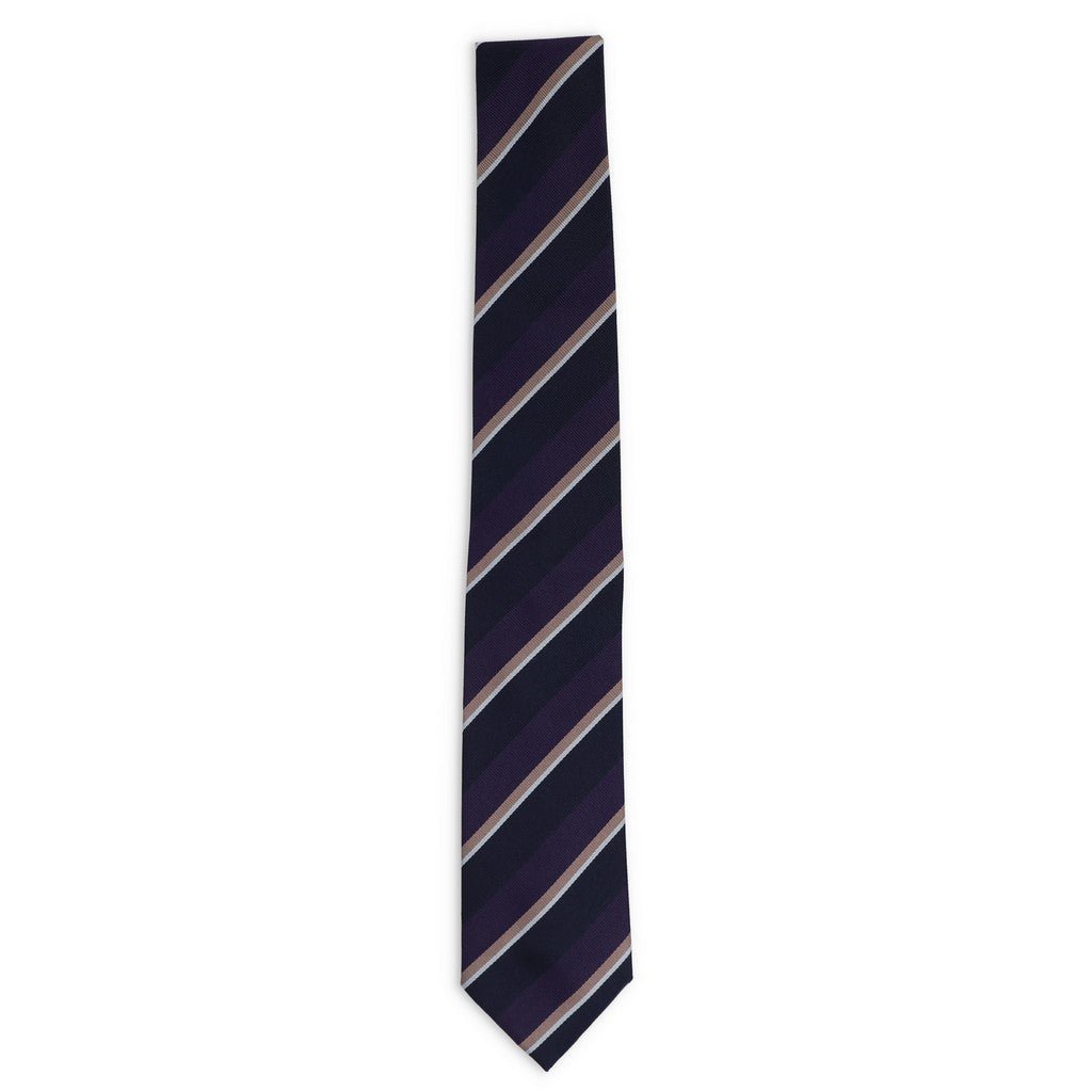 HENRY SARTORIAL x FLORENCE STYLE Stripe Plain Tie NAVY - Henry Bucks