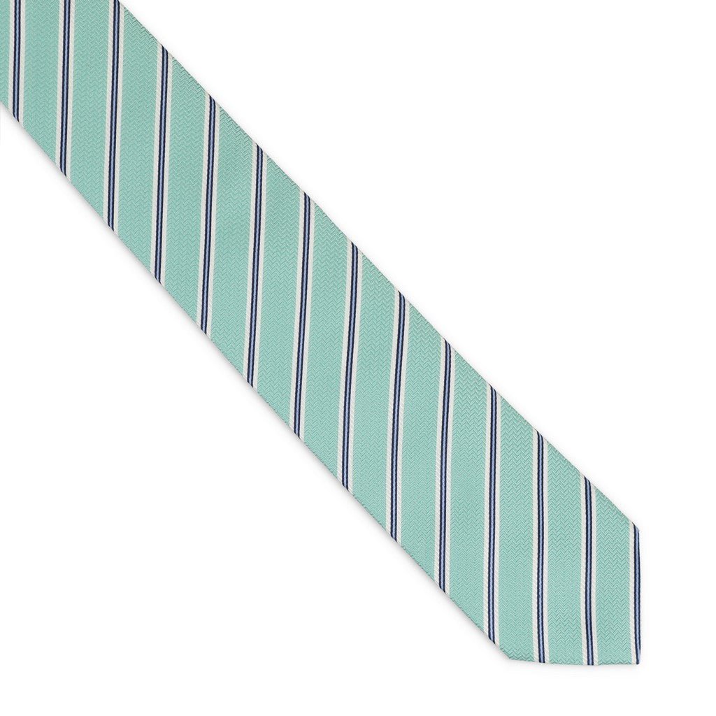 HENRY SARTORIAL x FLORENCE STYLE Stripe Tie AQUA - Henry Bucks