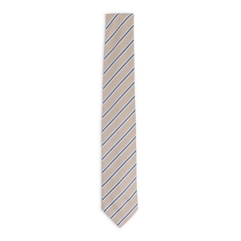 HENRY SARTORIAL x FLORENCE STYLE Stripe Tie BEIGE - Henry Bucks