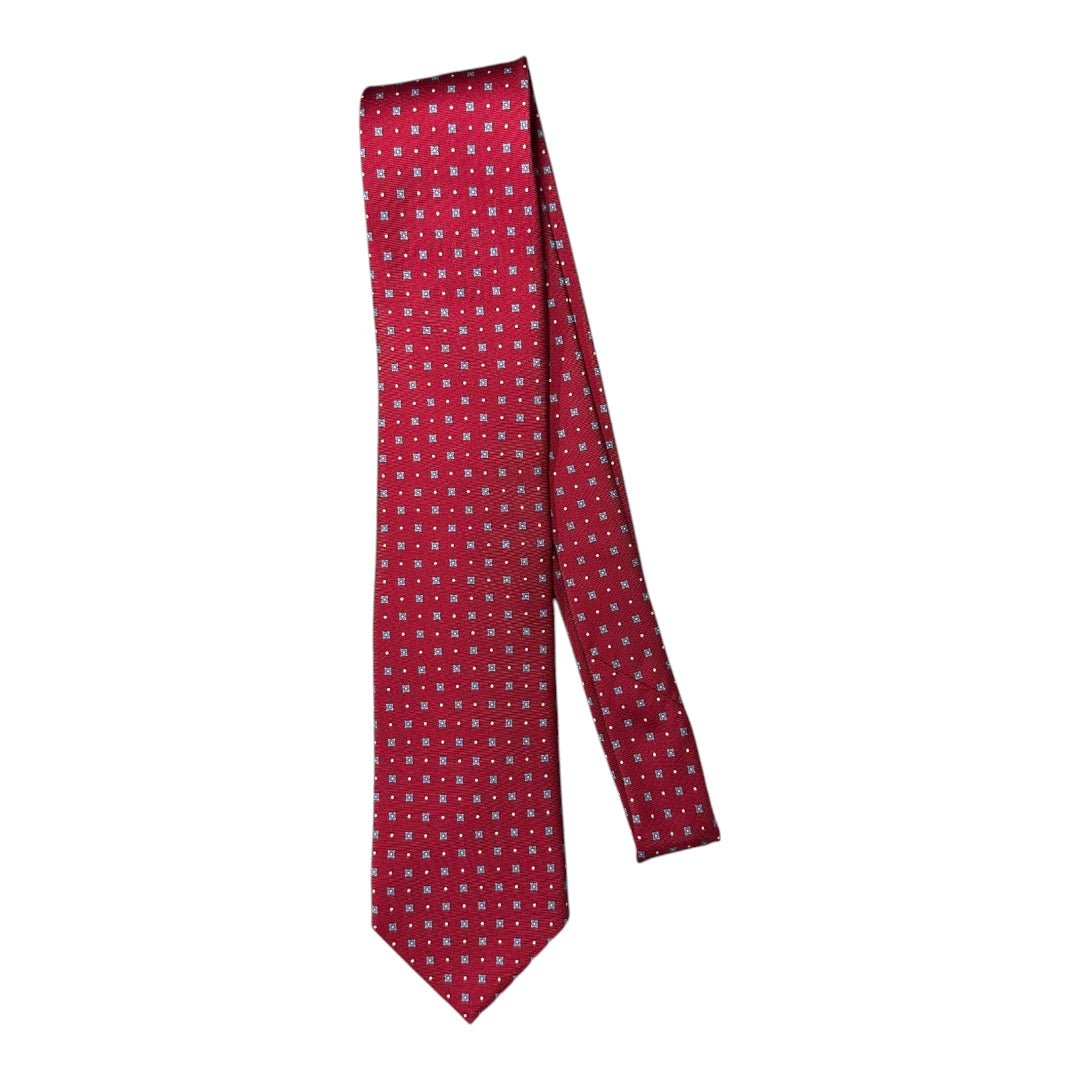 HENRY SARTORIAL X FLORENCE STYLE Twill Fantasia Tie RED - Henry Bucks