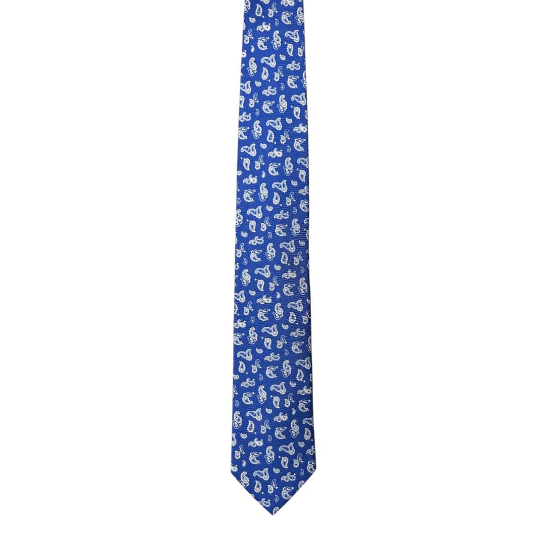 HENRY SARTORIAL X FLORENCE STYLE Twill Large Paisley Tie BLUE - Henry Bucks