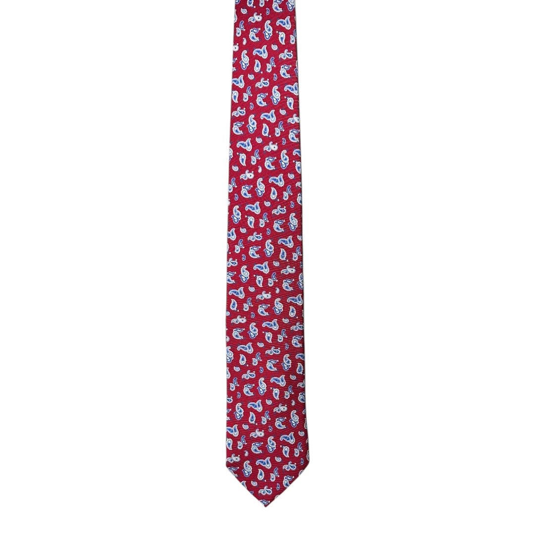 HENRY SARTORIAL X FLORENCE STYLE Twill Large Paisley Tie RED - Henry Bucks