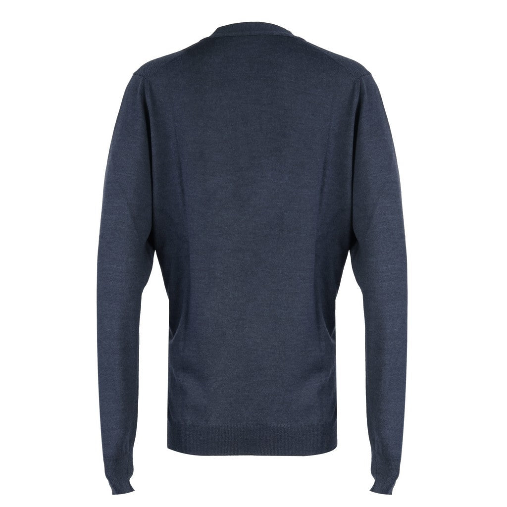 HENRY SARTORIAL X GRAN SASSO Wool Button Cardigan NAVY - Henry Bucks