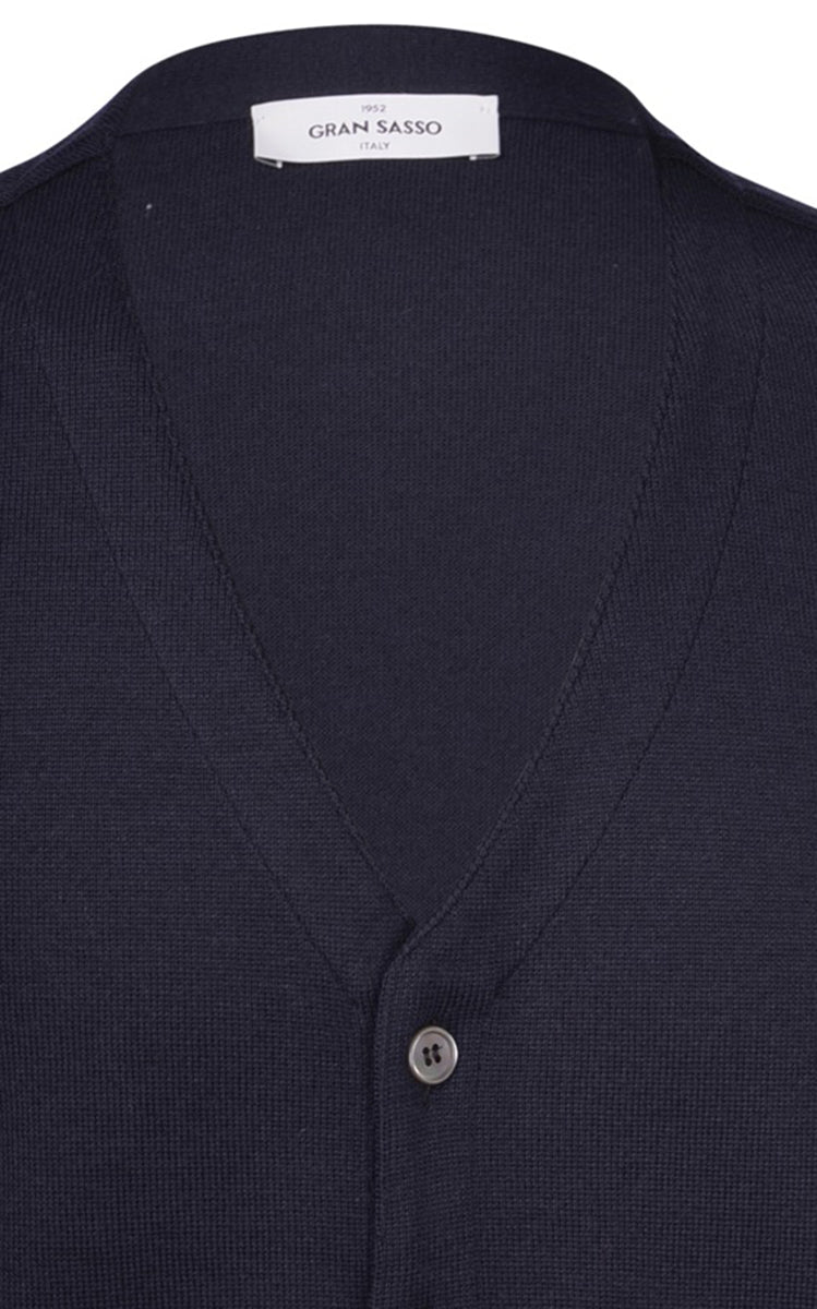 HENRY SARTORIAL X GRAN SASSO Wool Buttoned Waistcoat NAVY (*Preorder) - Henry Bucks
