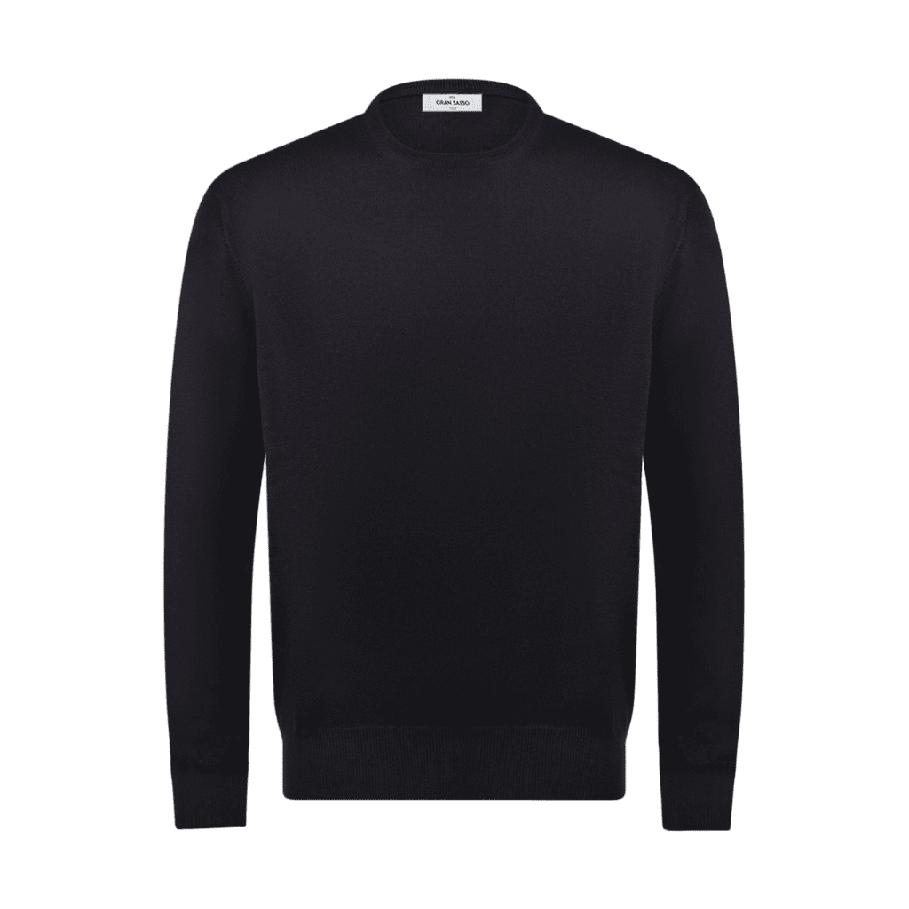HENRY SARTORIAL X GRAN SASSO Wool Classic Fit Crew Knit BLACK (*Preorder) - Henry Bucks