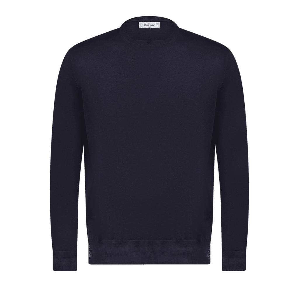 HENRY SARTORIAL X GRAN SASSO Wool Classic Fit Crew Knit NAVY (*Preorder) - Henry Bucks