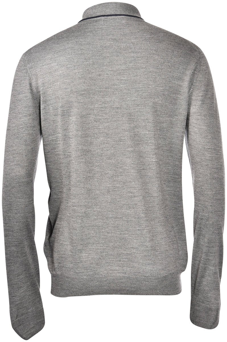 HENRY SARTORIAL X GRAN SASSO Wool Silk Zip Polo GREY (*Preorder) - Henry Bucks