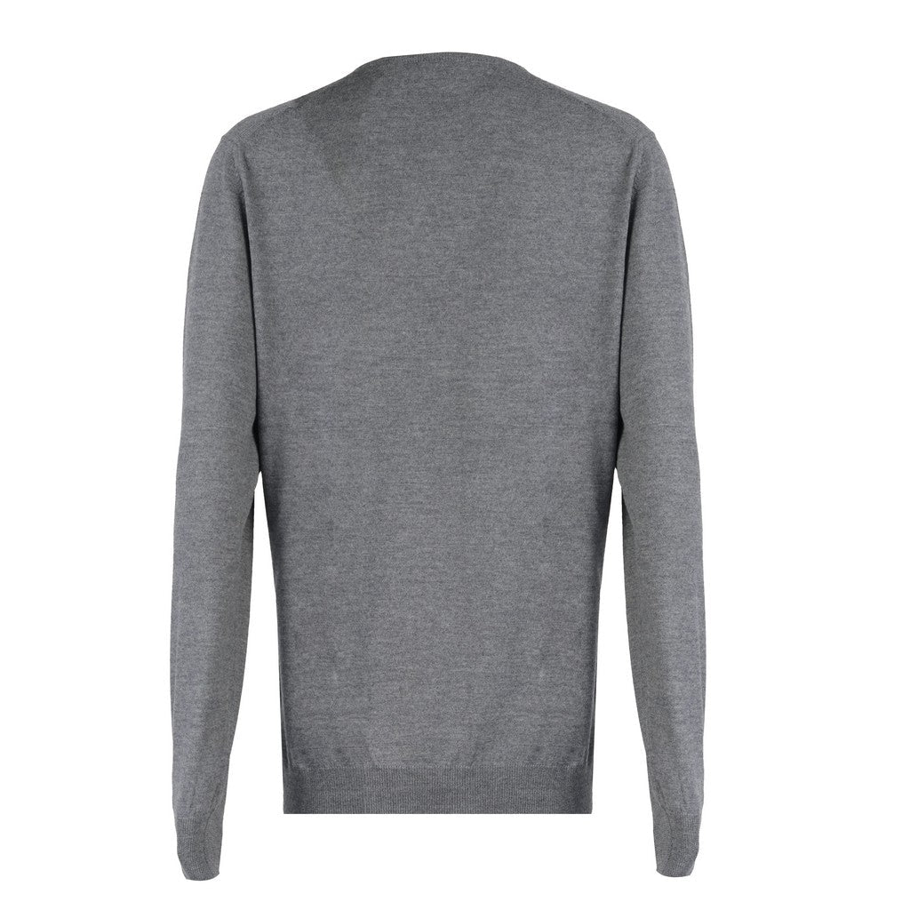 HENRY SARTORIAL X GRAN SASSO Wool V Neck Knit GREY - Henry Bucks
