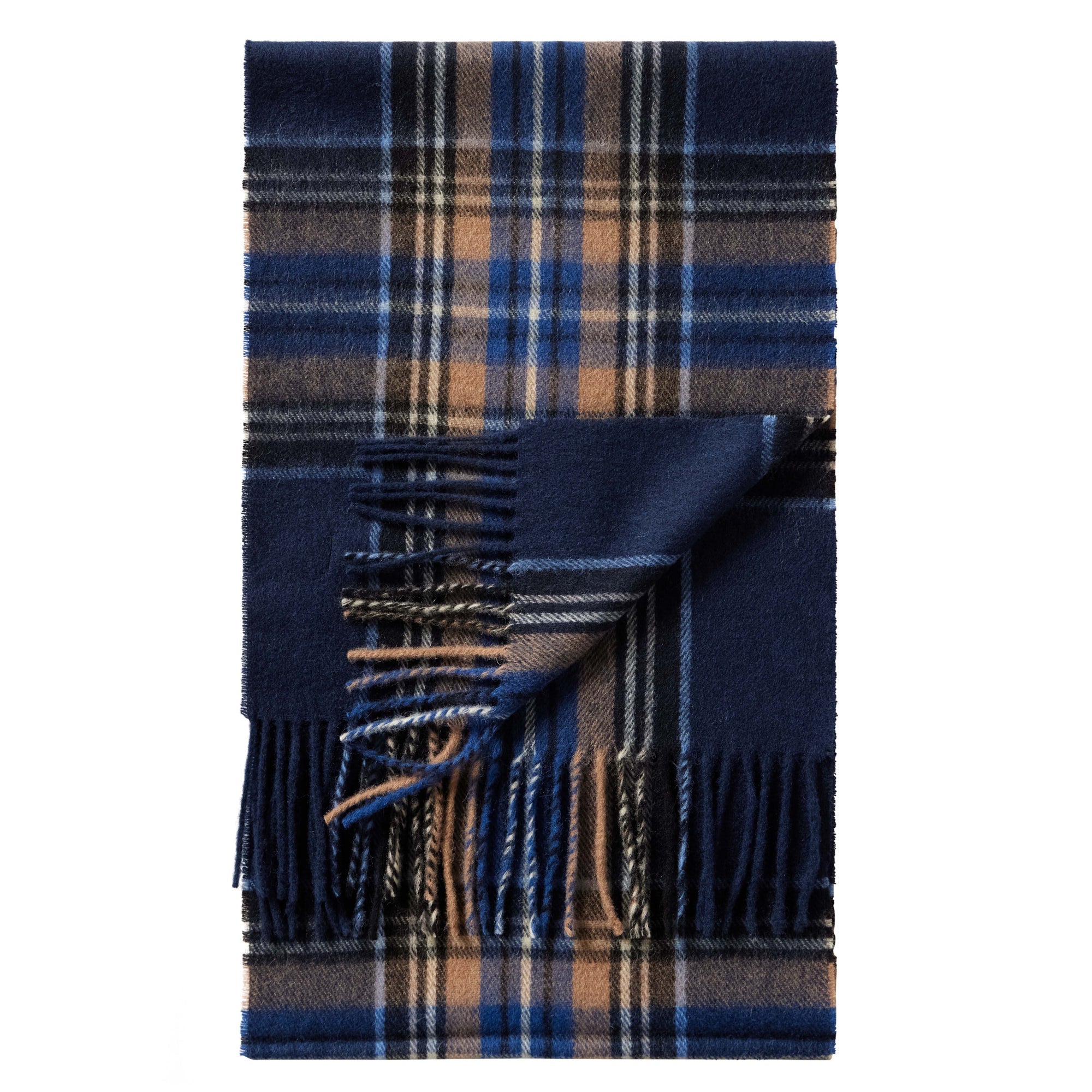 HENRY SARTORIAL X HEMLEY Check Wool Scarf BLACK/BLUE/CREAM - Henry BucksScarf52AW240019 - BLKBLUCRM