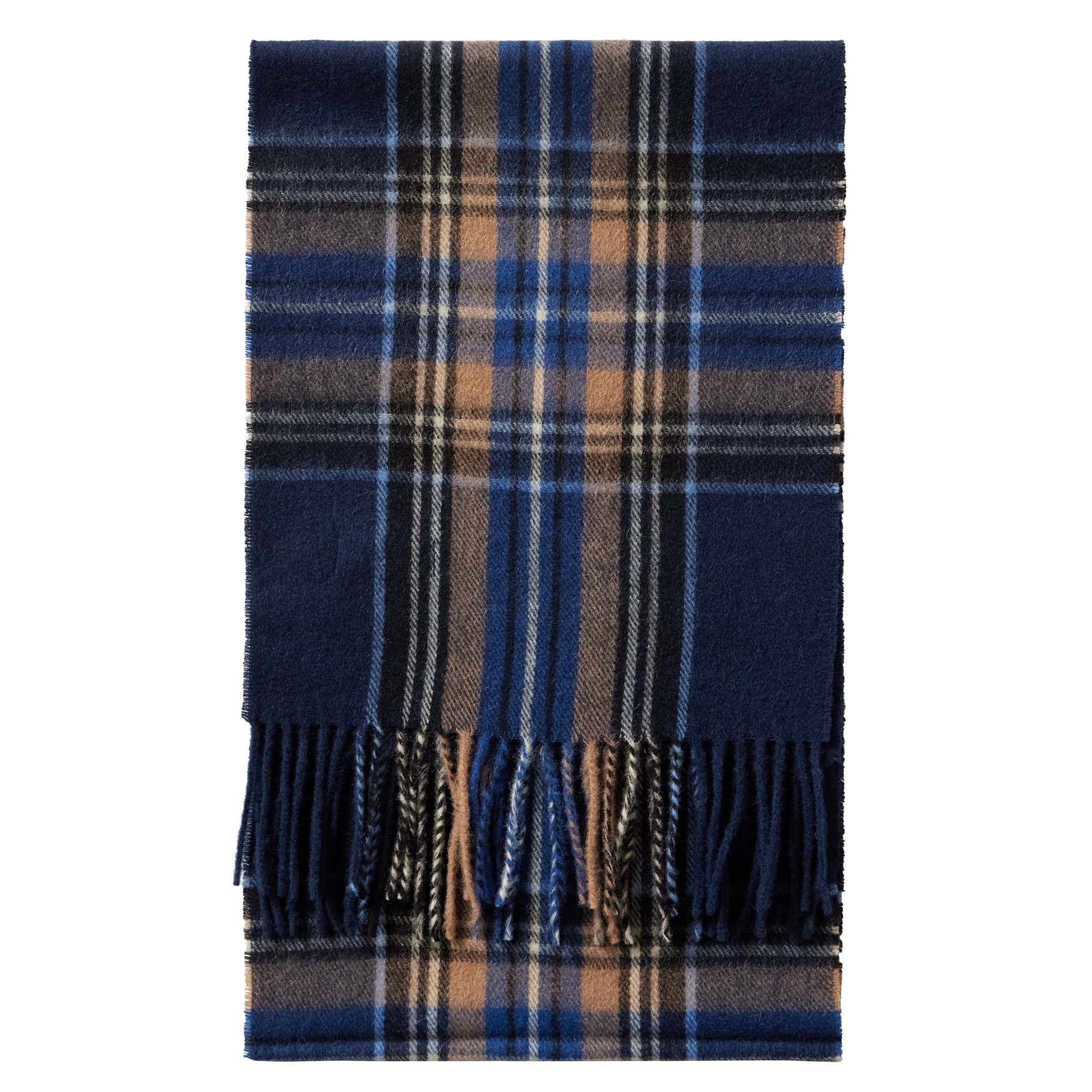 HENRY SARTORIAL X HEMLEY Check Wool Scarf BLACK/BLUE/CREAM - Henry BucksScarf52AW240019 - BLKBLUCRM