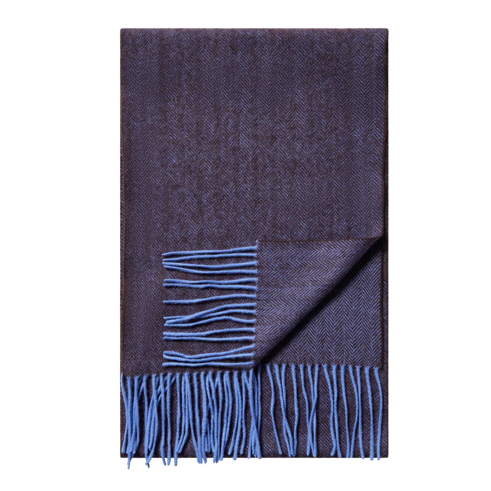 HENRY SARTORIAL X HEMLEY Chevron Wool Scarf BROWN - Henry BucksScarf52AW240017 - BROWN