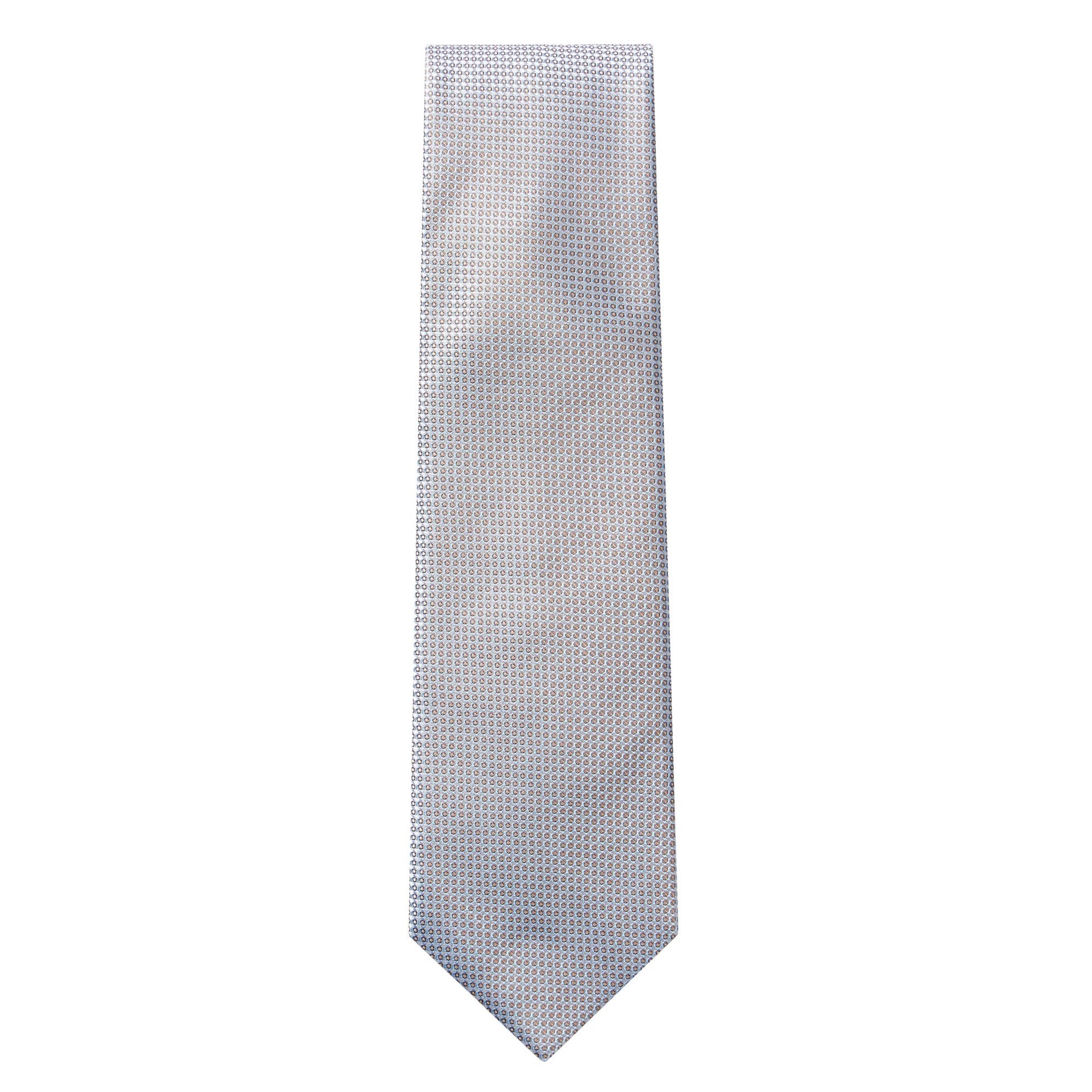 HENRY SARTORIAL X HEMLEY Dot Print Silk Tie BLUE GREY - Henry BucksTies52AW240009 - BLGR